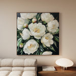 Floral 1274 Canvas Art 60 x 60 cm / Black