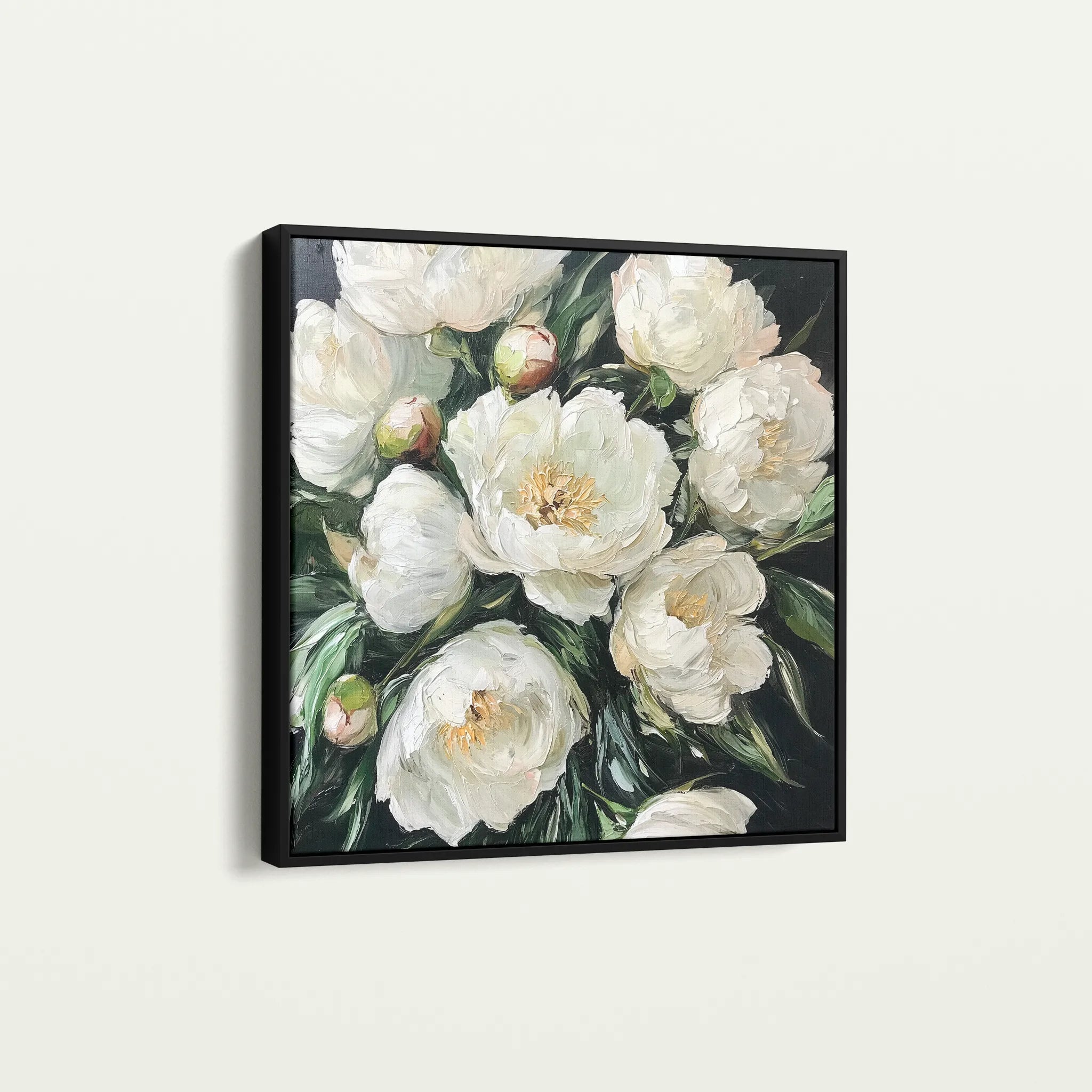 Floral 1274 Canvas Art 60 x 60 cm / Black