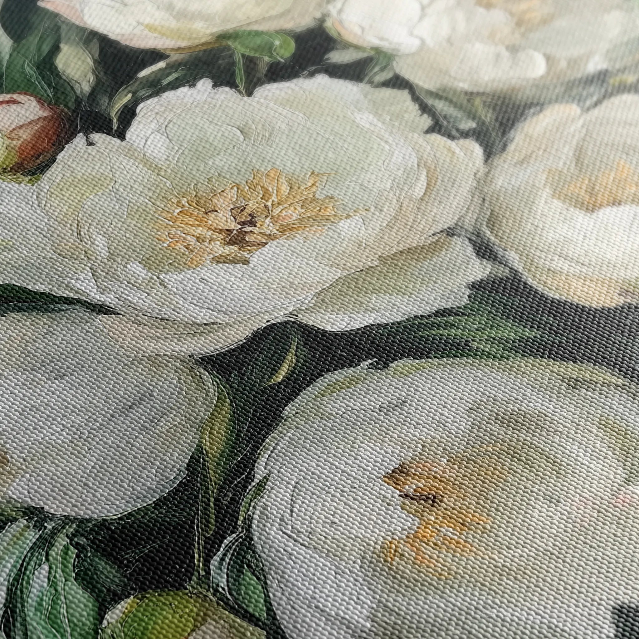 Floral 1274 Canvas Art 60 x 60 cm / Black