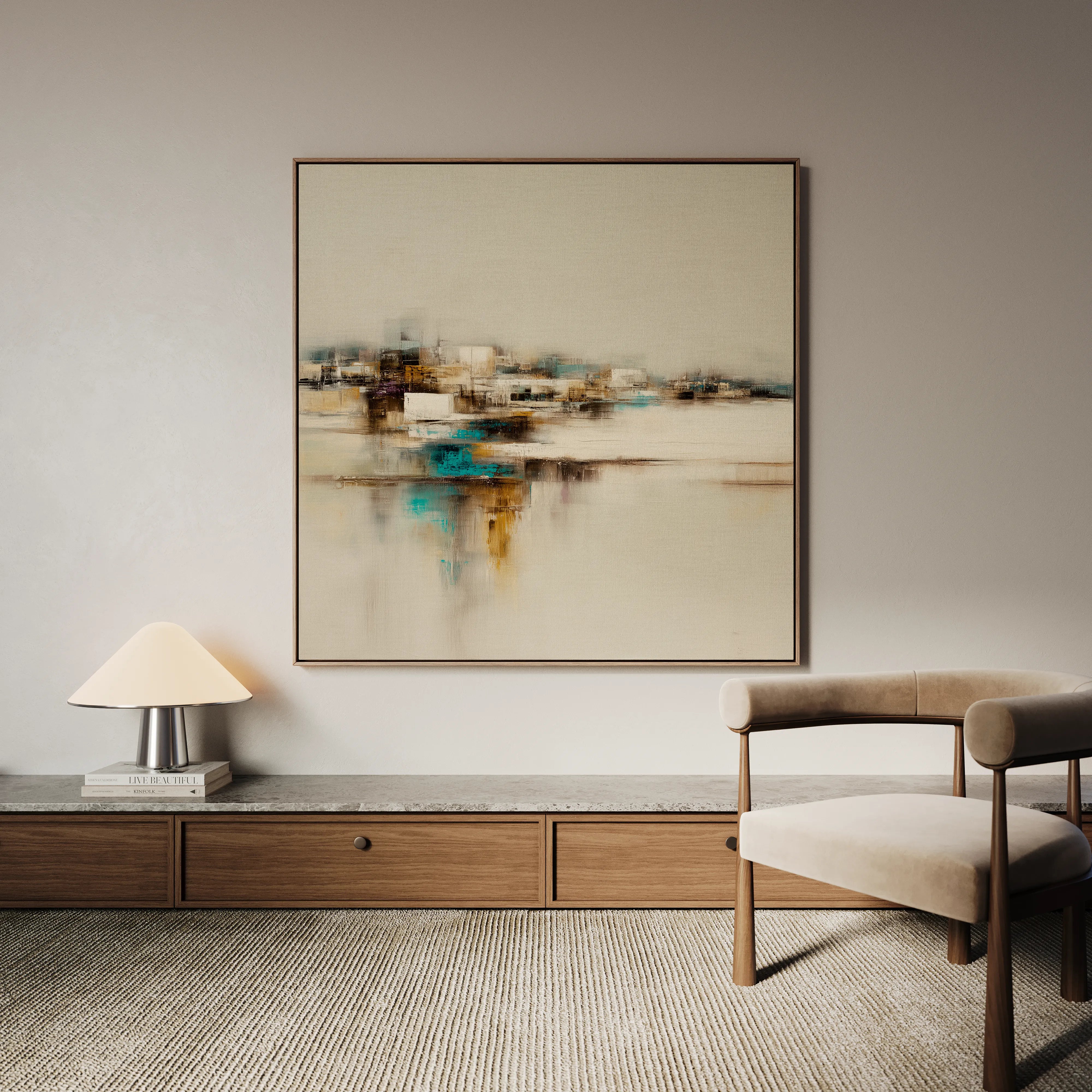 Abstract 1276 Canvas Art 60 x 60 cm / Black