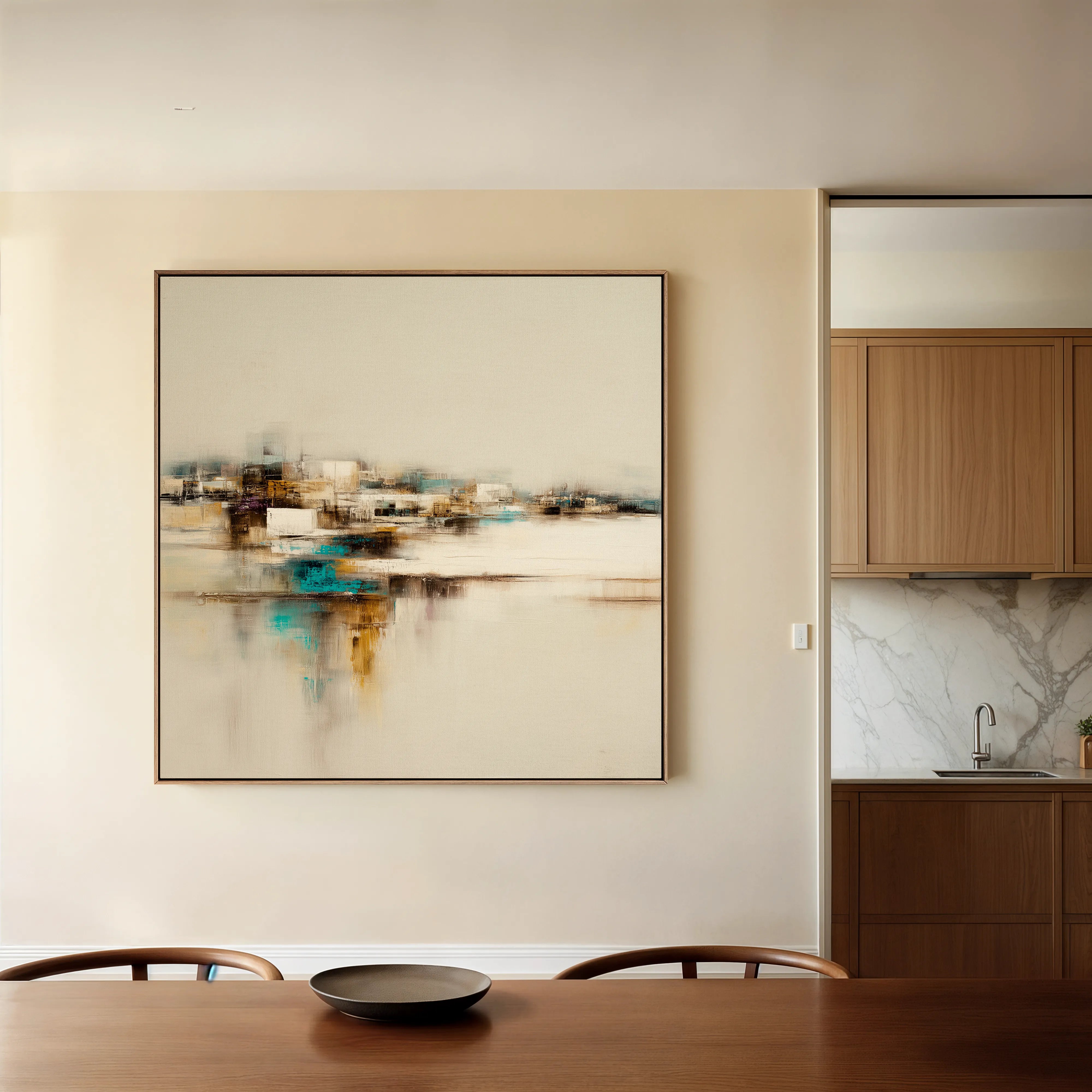 Abstract 1276 Canvas Art 60 x 60 cm / Black