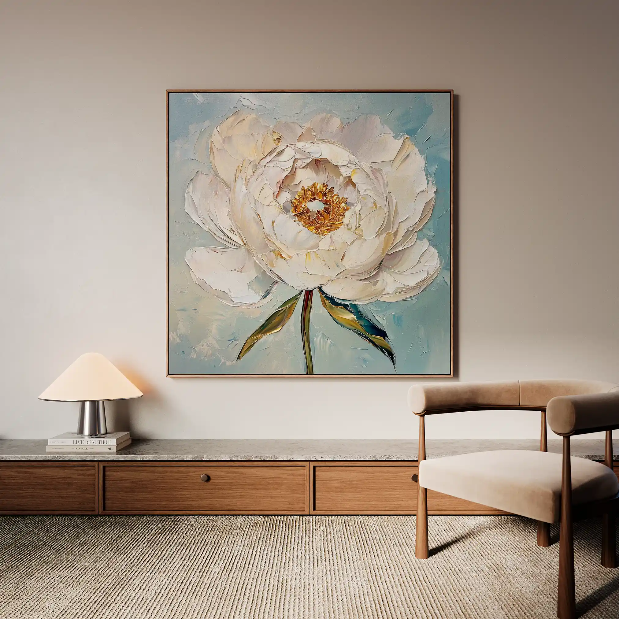 Floral 1276 Canvas Art 60 x 60 cm / Black