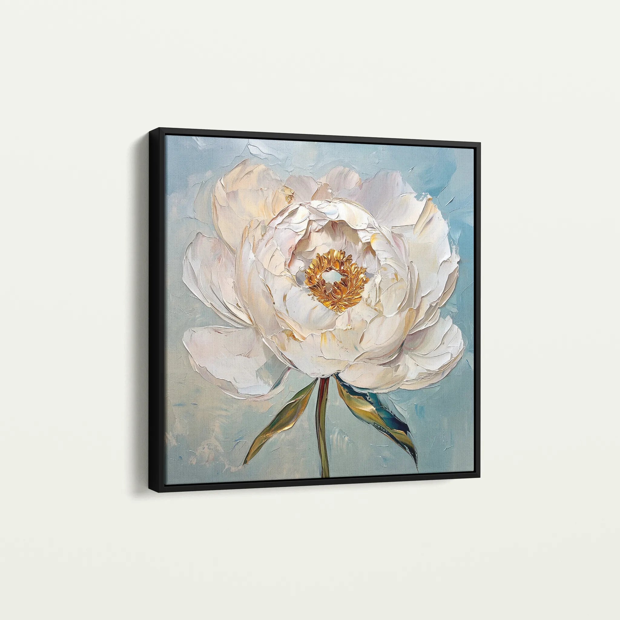 Floral 1276 Canvas Art 60 x 60 cm / Black
