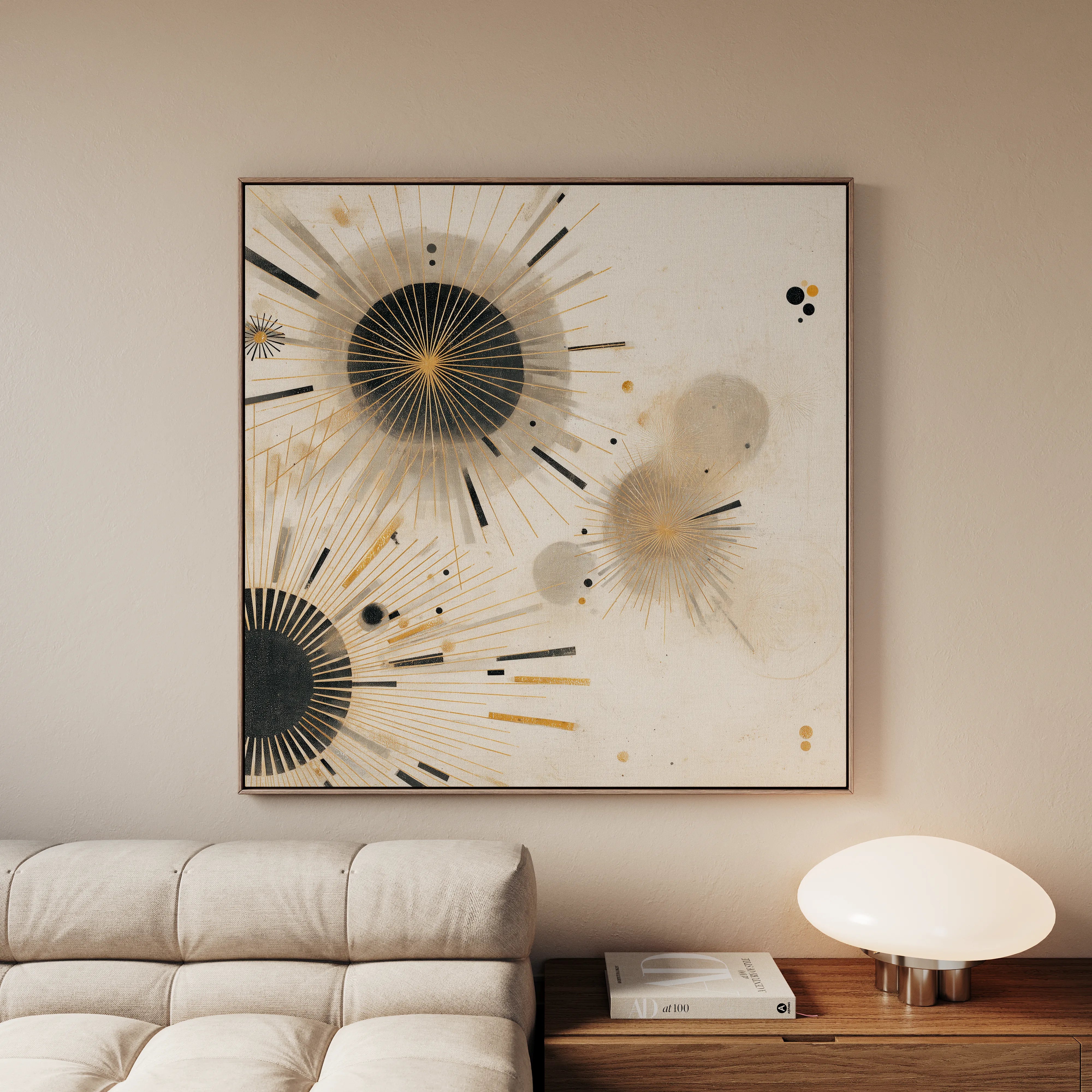 Abstract 1277 Canvas Art 60 x 60 cm / Black