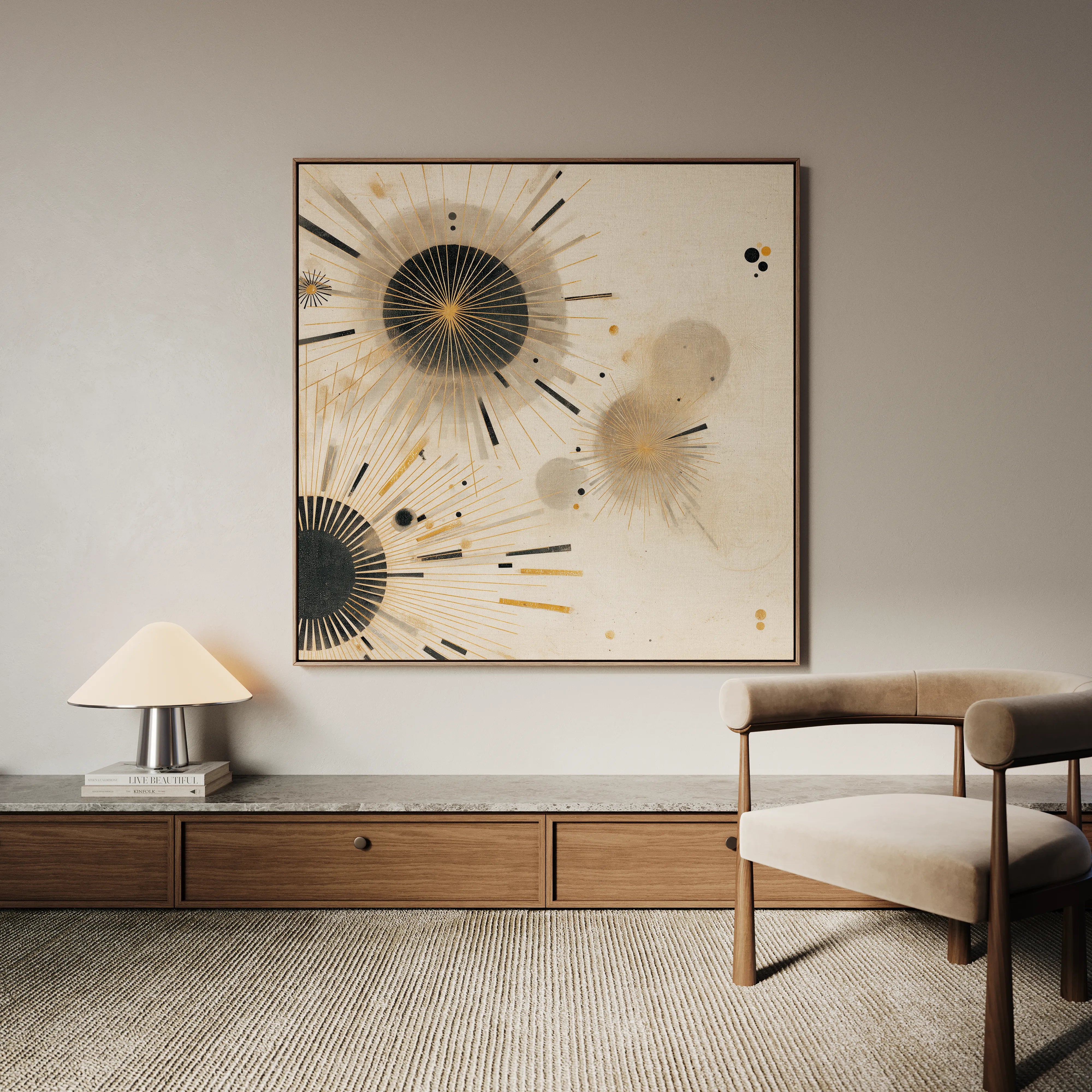 Abstract 1277 Canvas Art 60 x 60 cm / Black