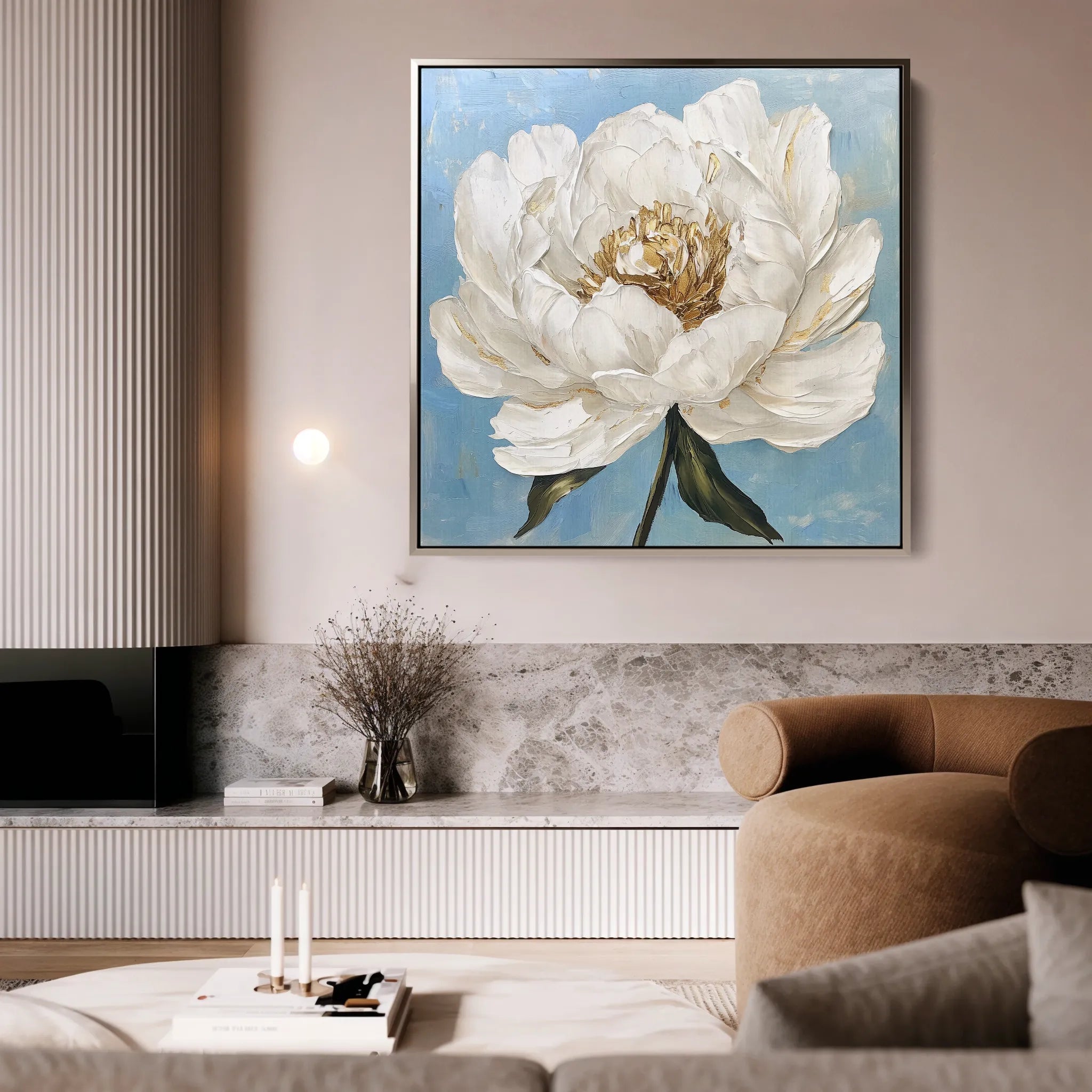 Floral 1277 Canvas Art 60 x 60 cm / Black