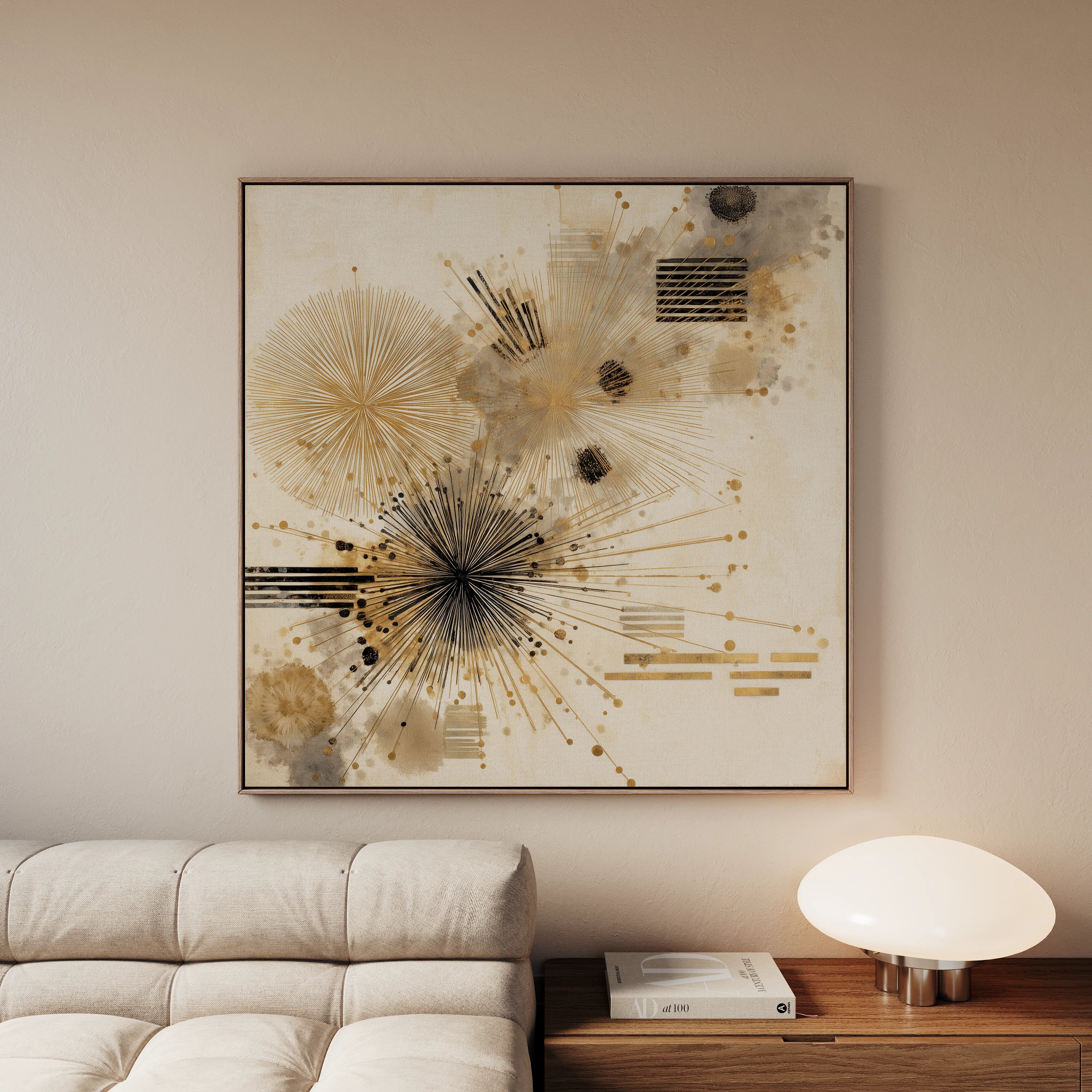 Abstract 1278 Canvas Art 60 x 60 cm / Black