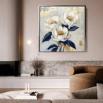 Floral 1278 Canvas Art 60 x 60 cm / Black