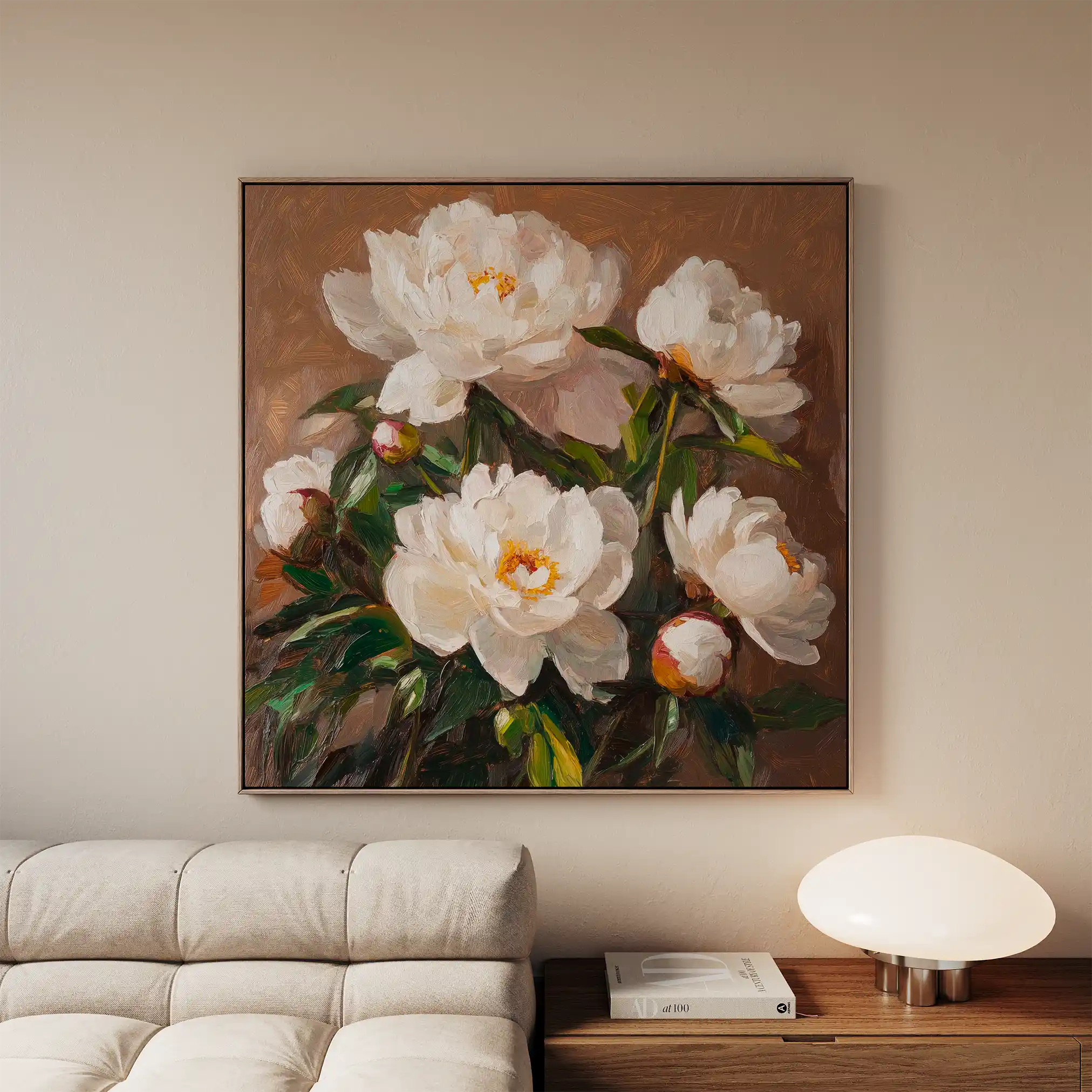 Floral 1279 Canvas Art 60 x 60 cm / Black