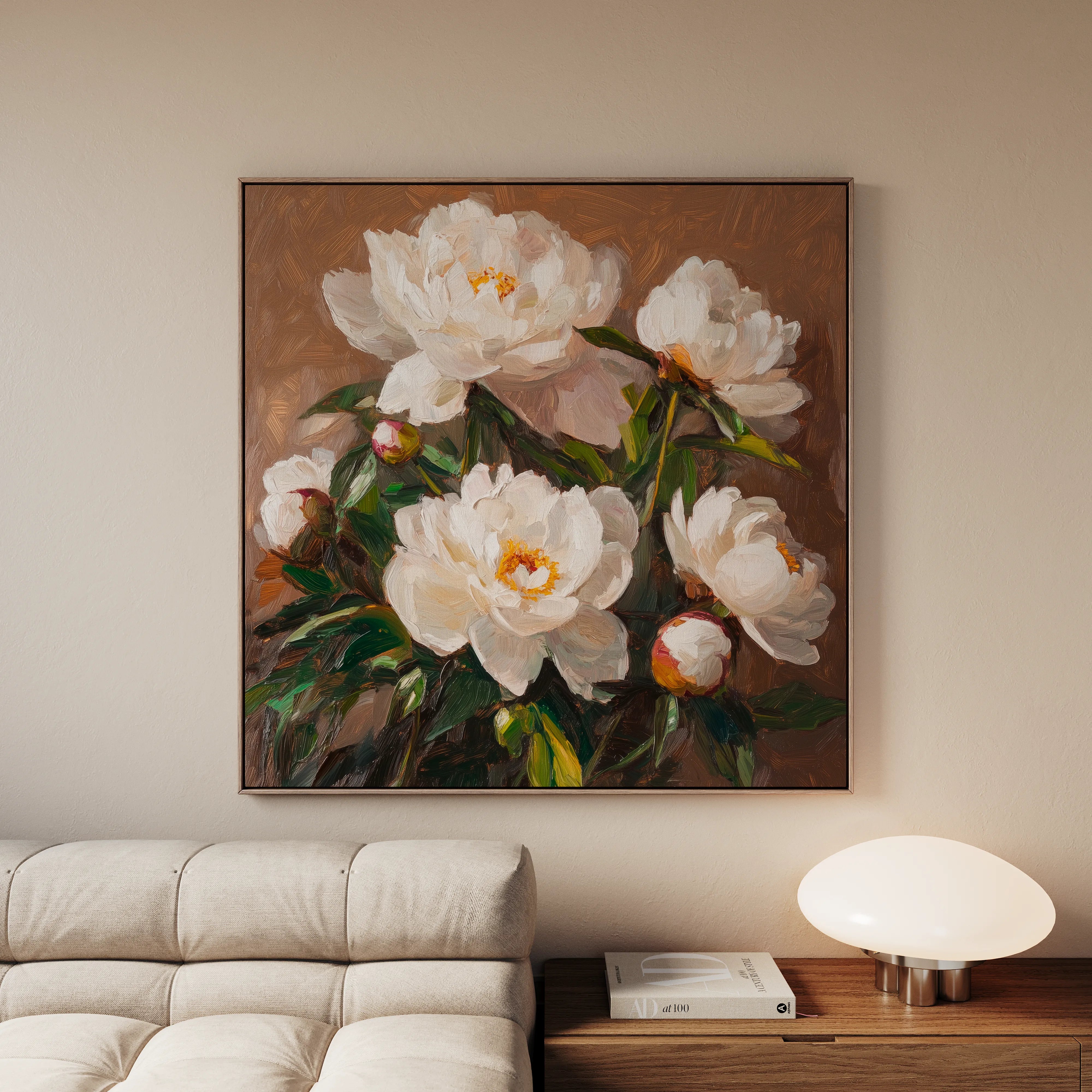 Floral 1279 Canvas Art 60 x 60 cm / Black