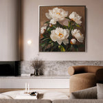 Floral 1279 Canvas Art 60 x 60 cm / Black
