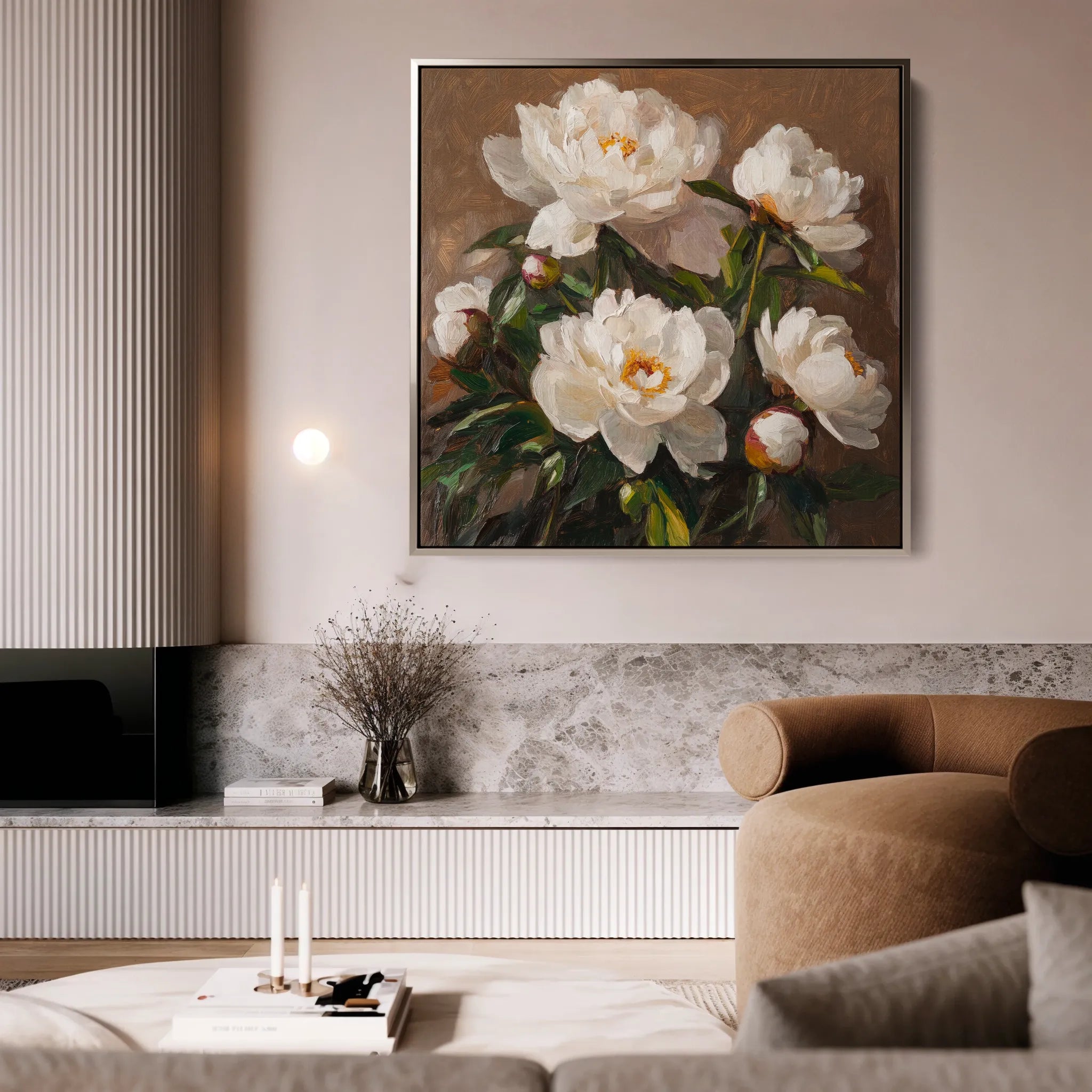 Floral 1279 Canvas Art 60 x 60 cm / Black