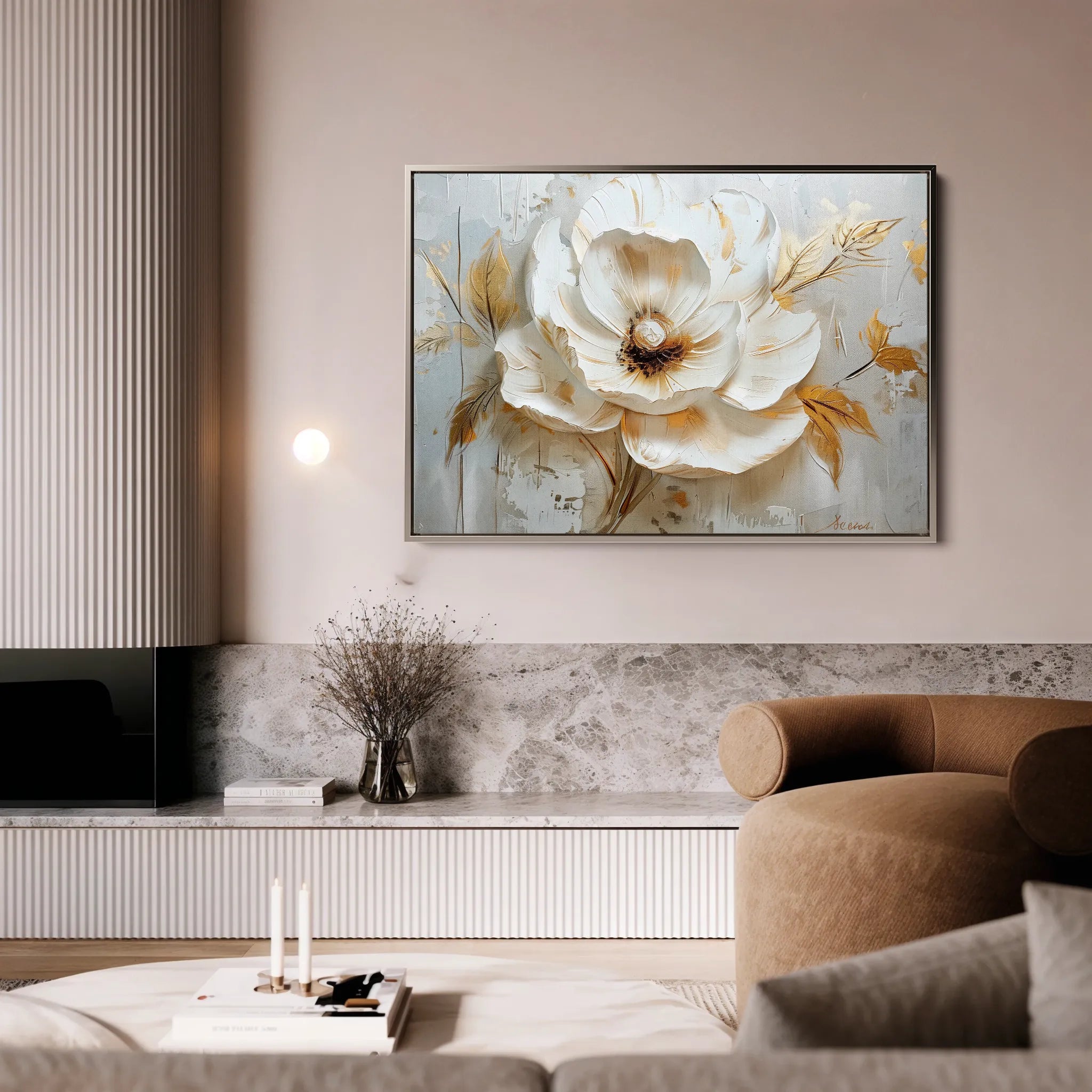 Floral 128 Canvas Art 60 x 40 cm / Black