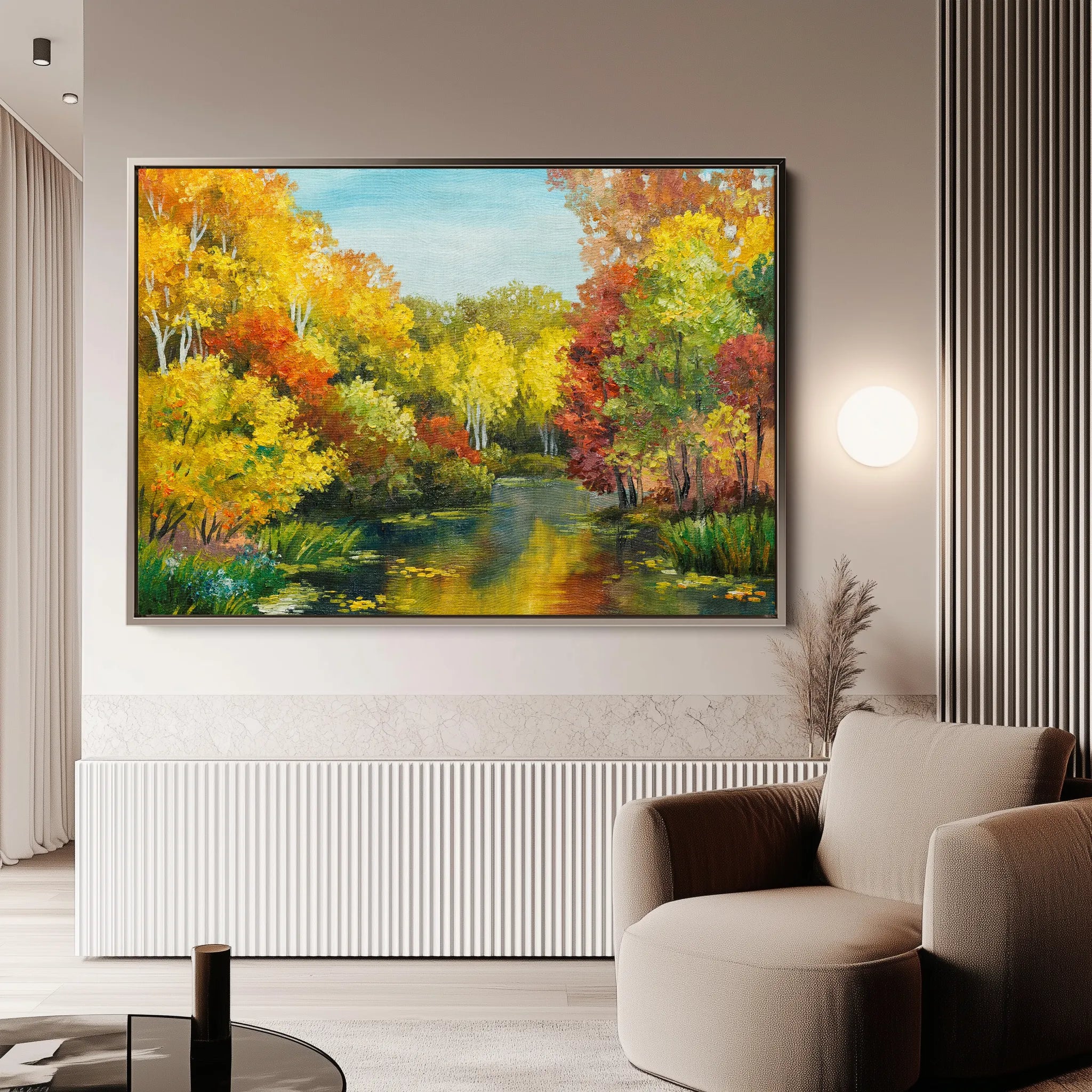 Landscape 128 Canvas Art 60 x 40 cm / Black