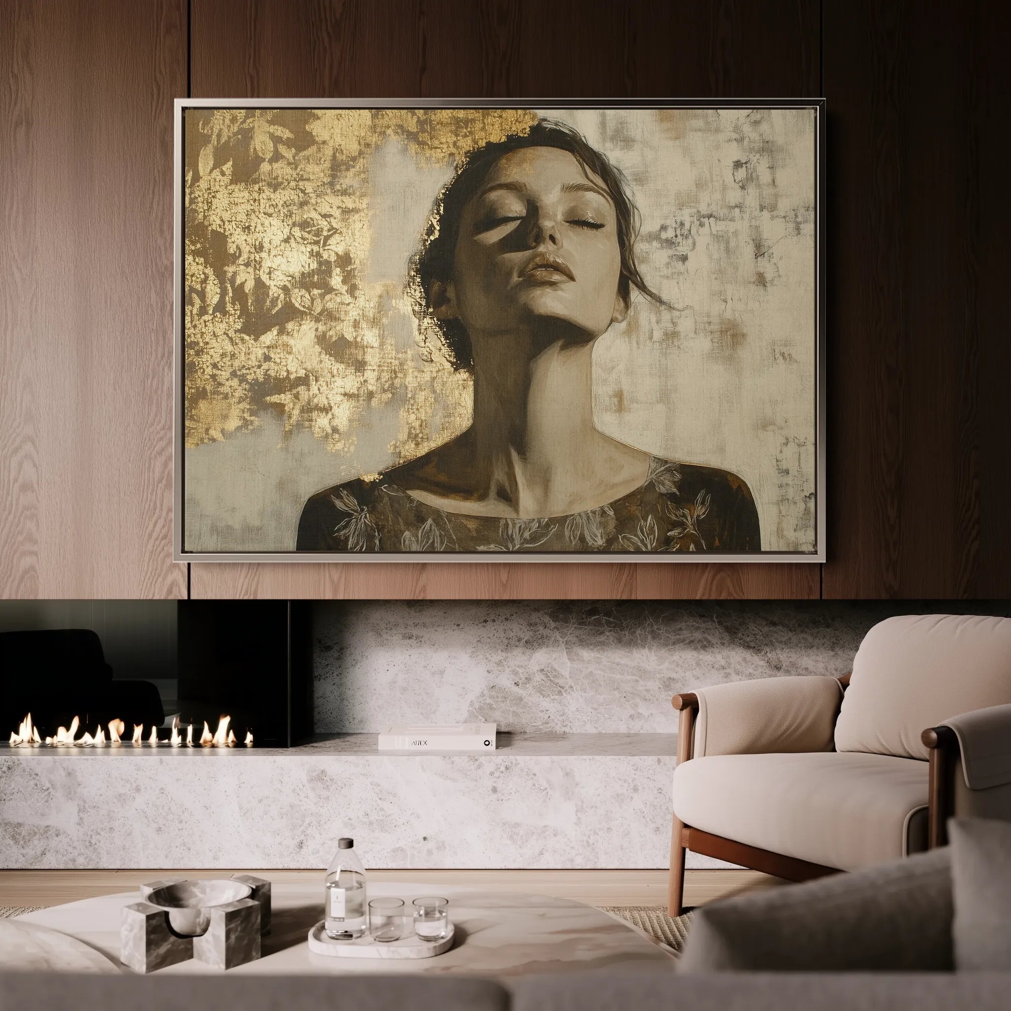 Portrait 128 Canvas Art 60 x 40 cm / Black