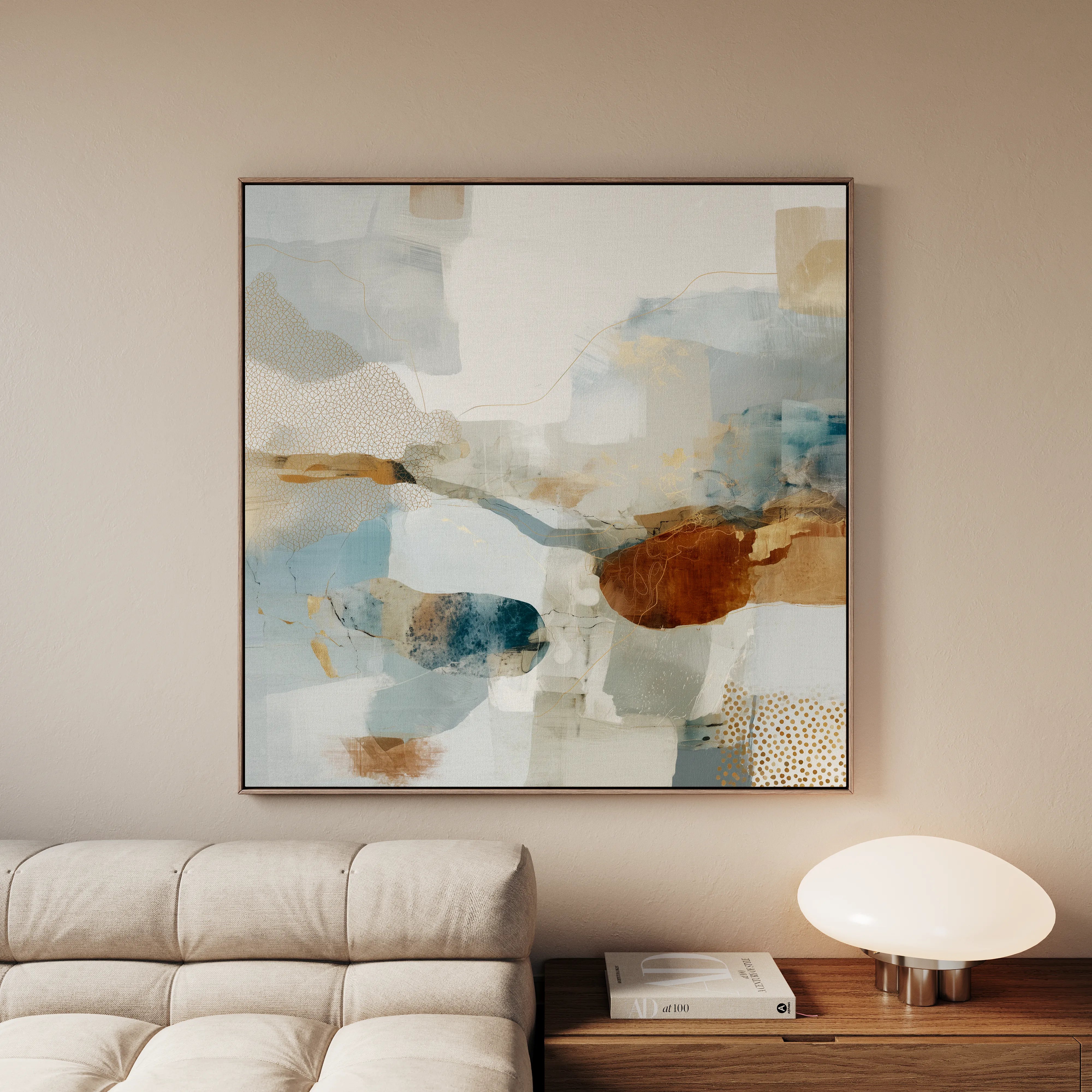 Abstract 1280 Canvas Art 60 x 60 cm / Black