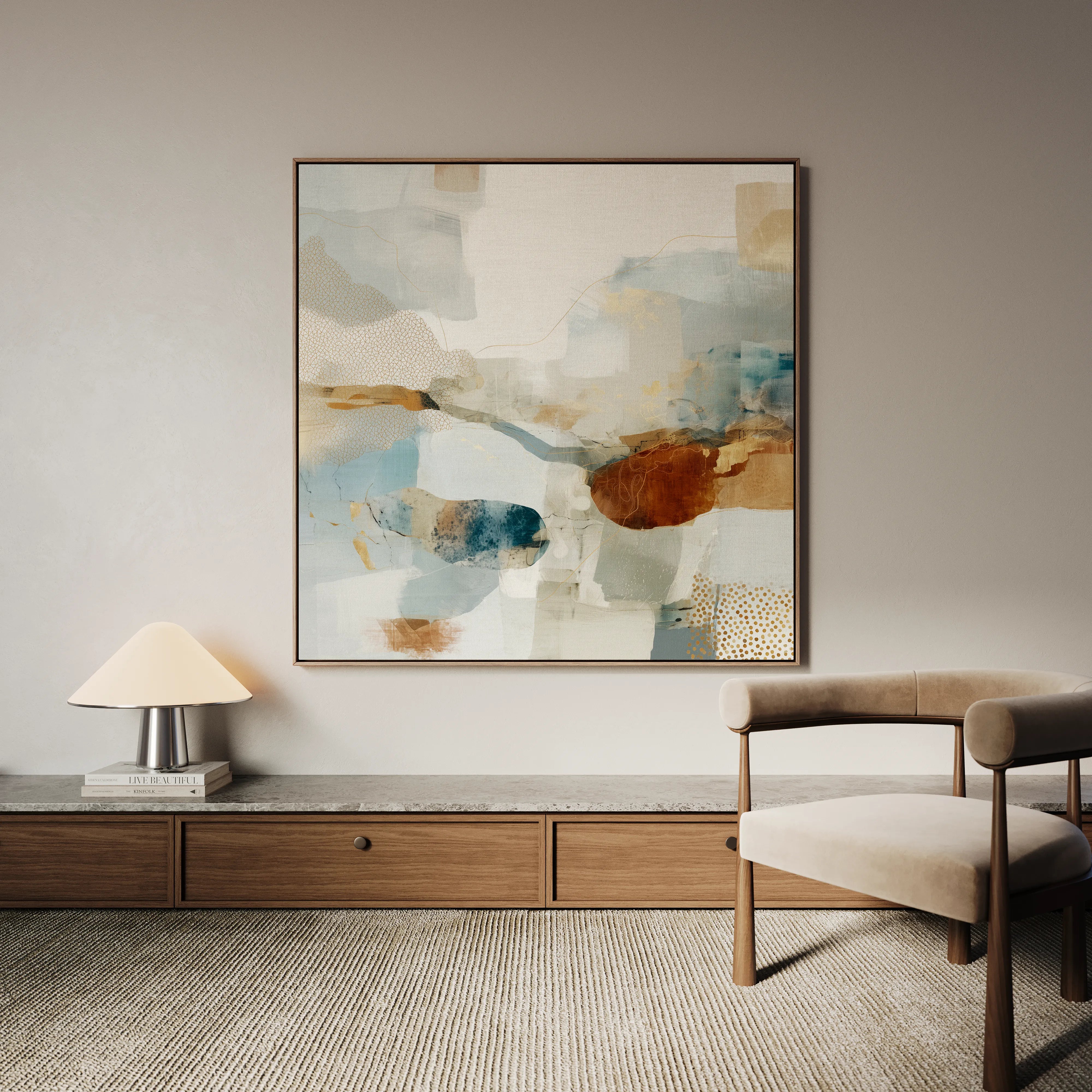 Abstract 1280 Canvas Art 60 x 60 cm / Black