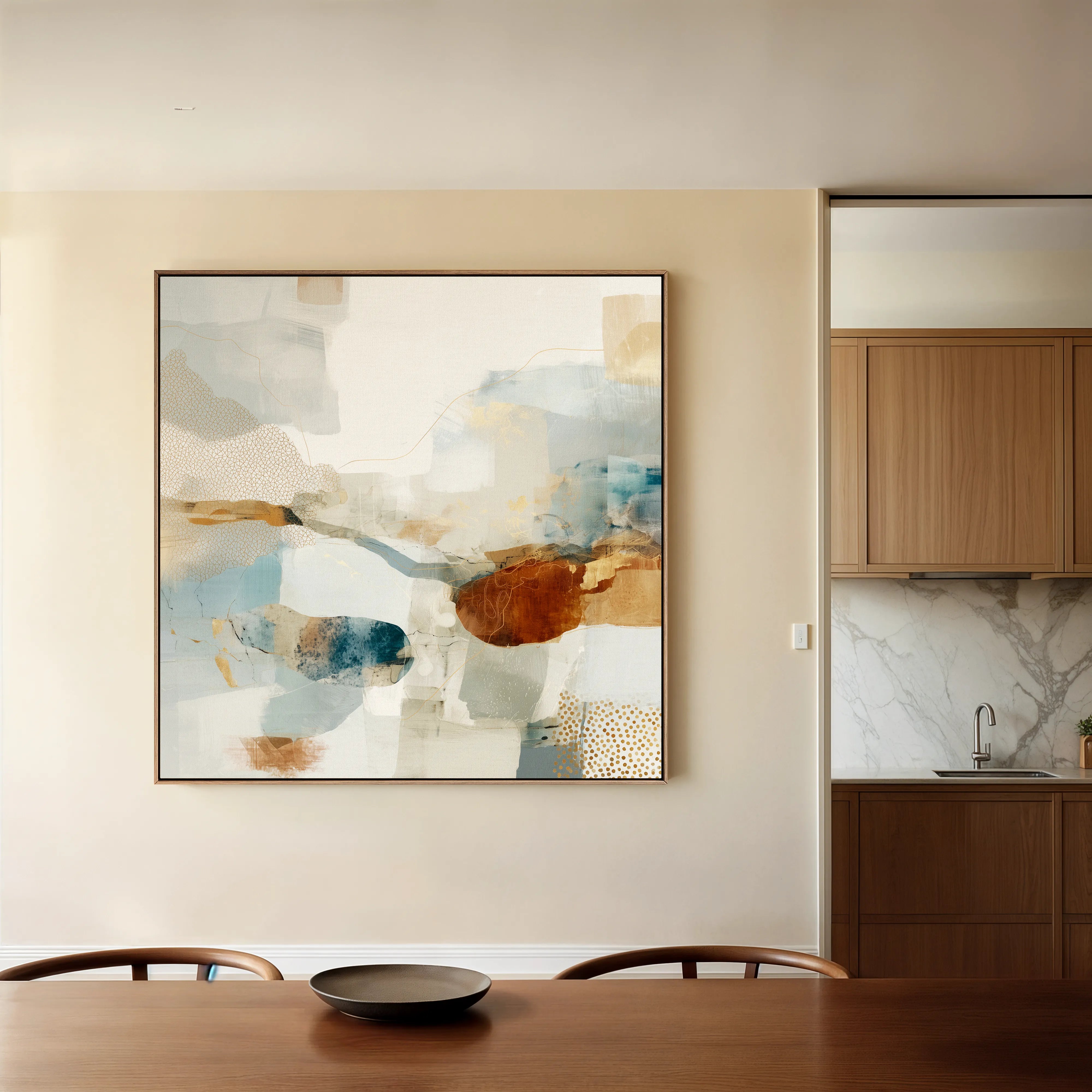 Abstract 1280 Canvas Art 60 x 60 cm / Black