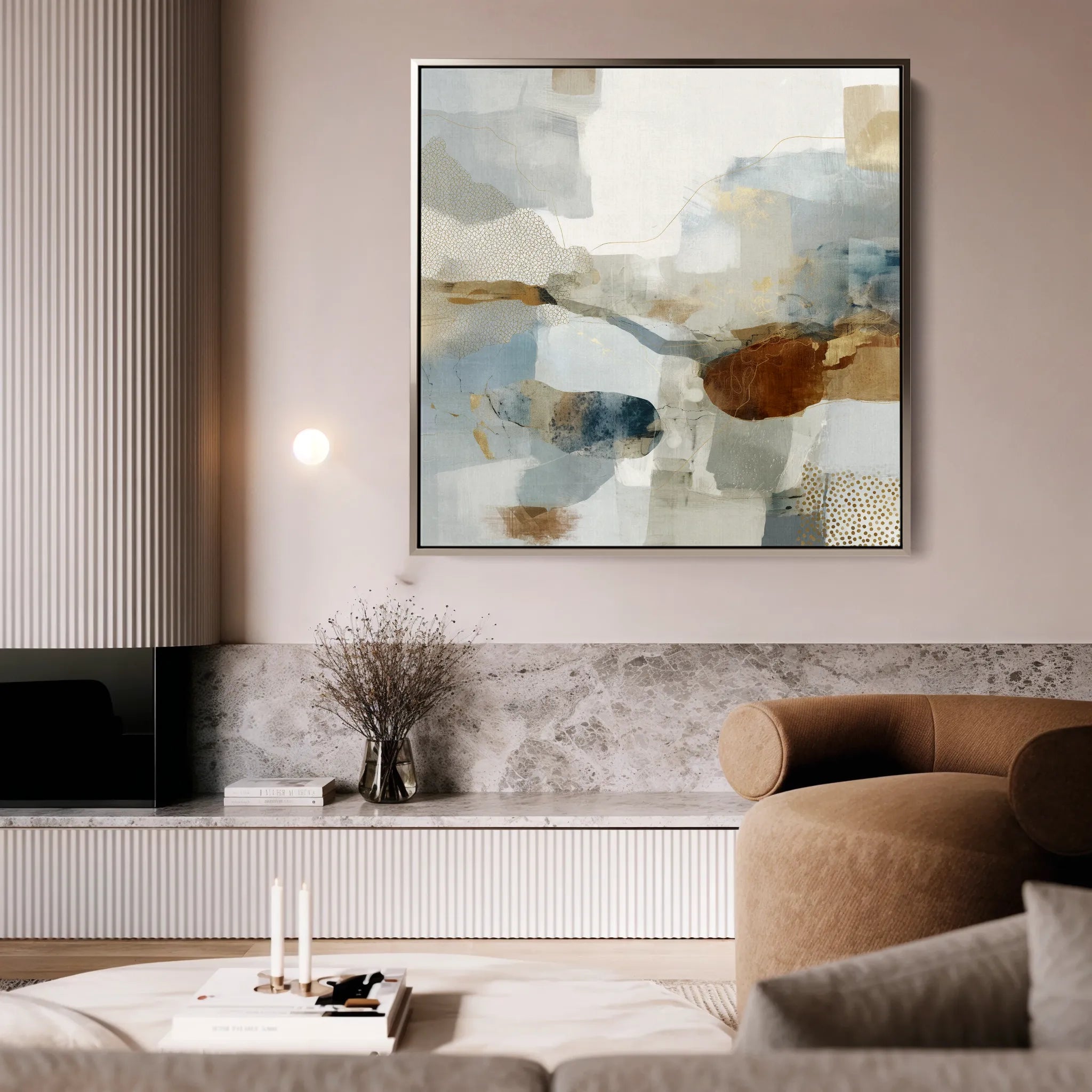 Abstract 1280 Canvas Art 60 x 60 cm / Black