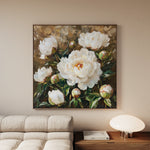 Floral 1280 Canvas Art 60 x 60 cm / Black
