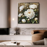 Floral 1280 Canvas Art 60 x 60 cm / Black