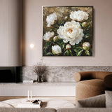 Floral 1280 Canvas Art 60 x 60 cm / Black