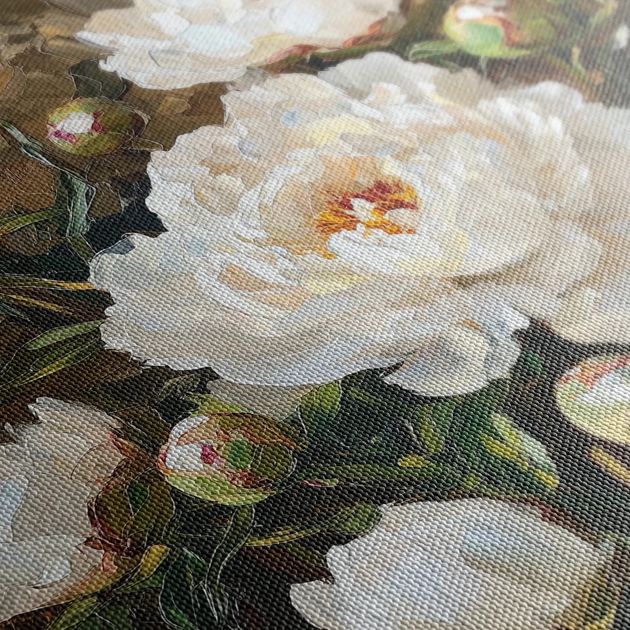 Floral 1280 Canvas Art 60 x 60 cm / Black