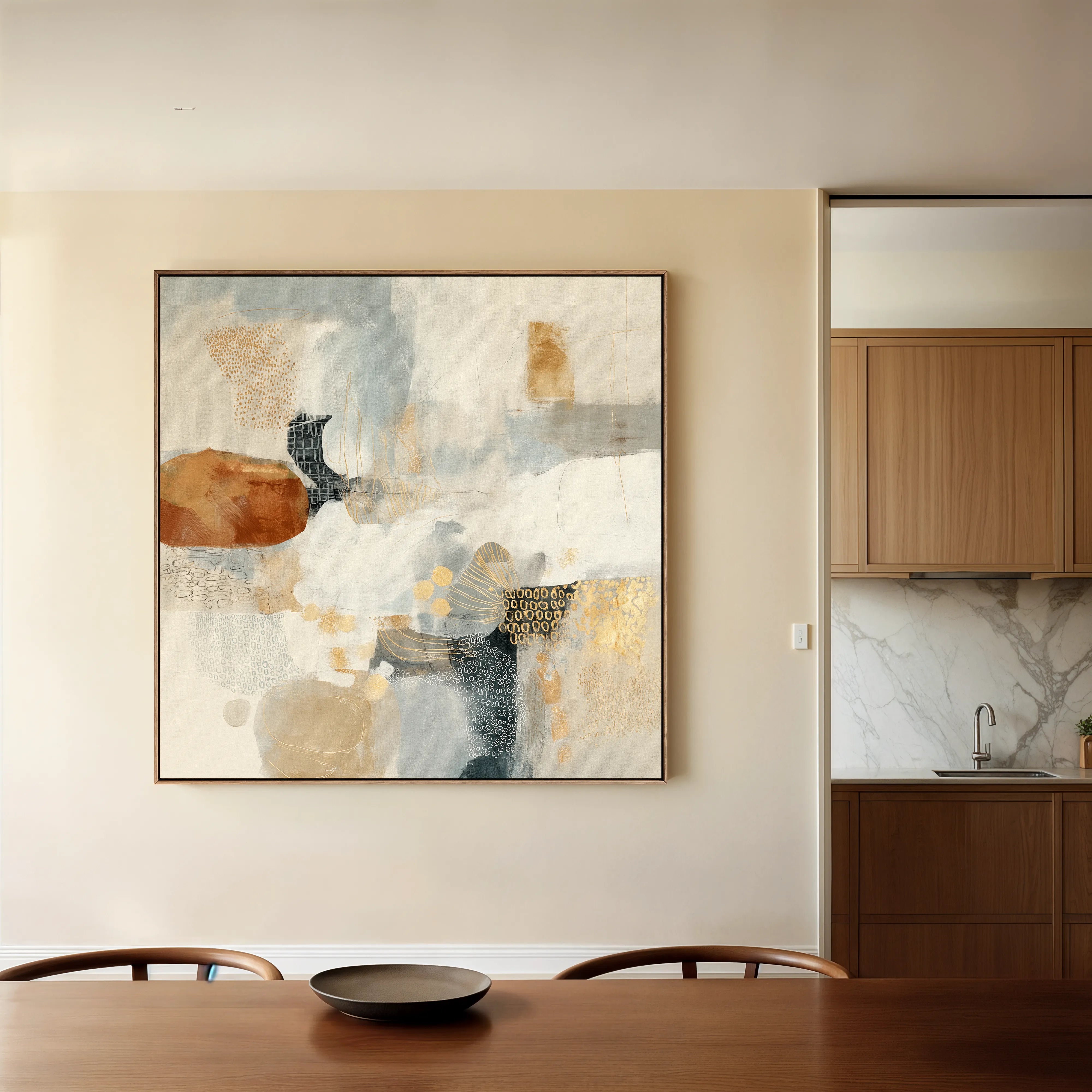 Abstract 1281 Canvas Art 60 x 60 cm / Black