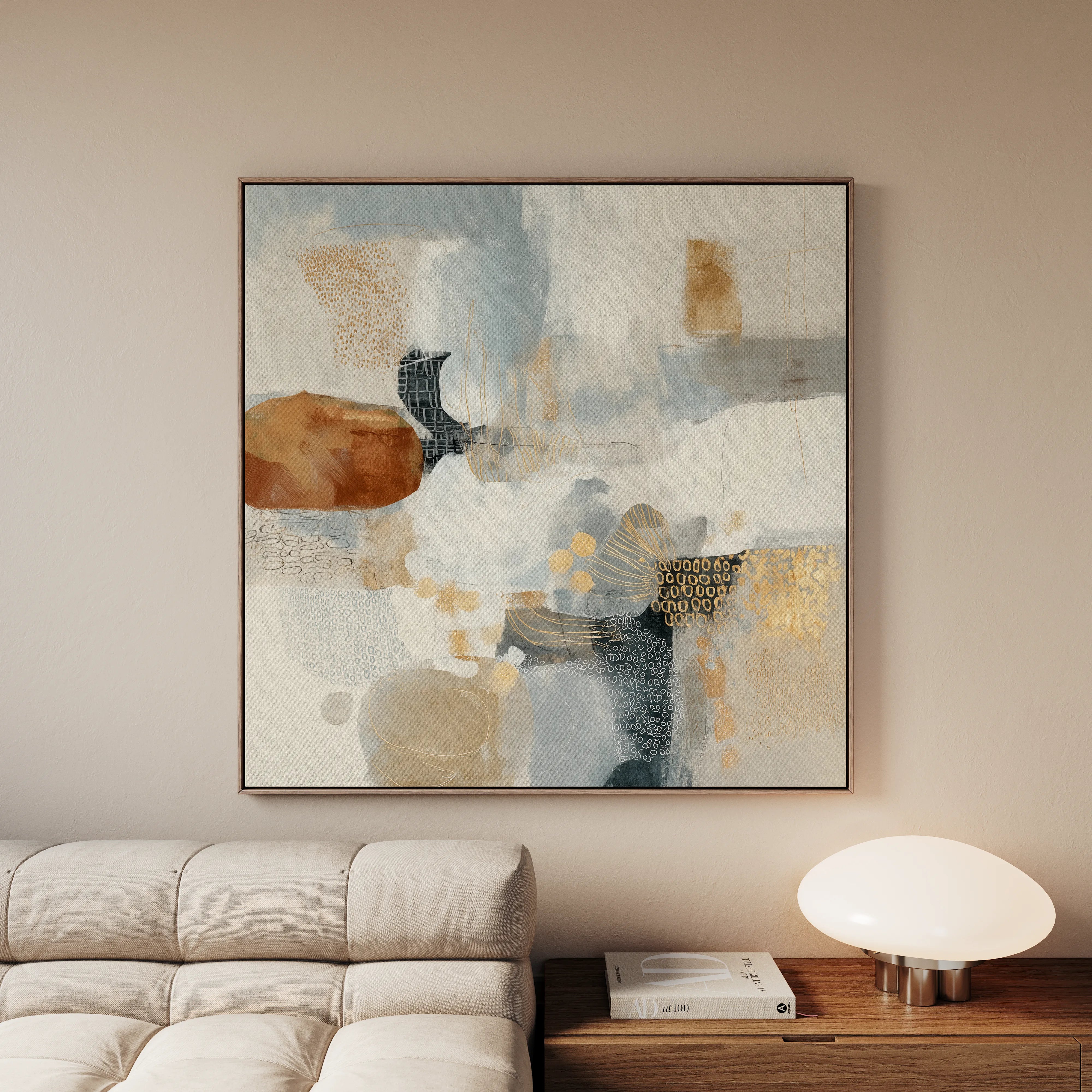 Abstract 1281 Canvas Art 60 x 60 cm / Black