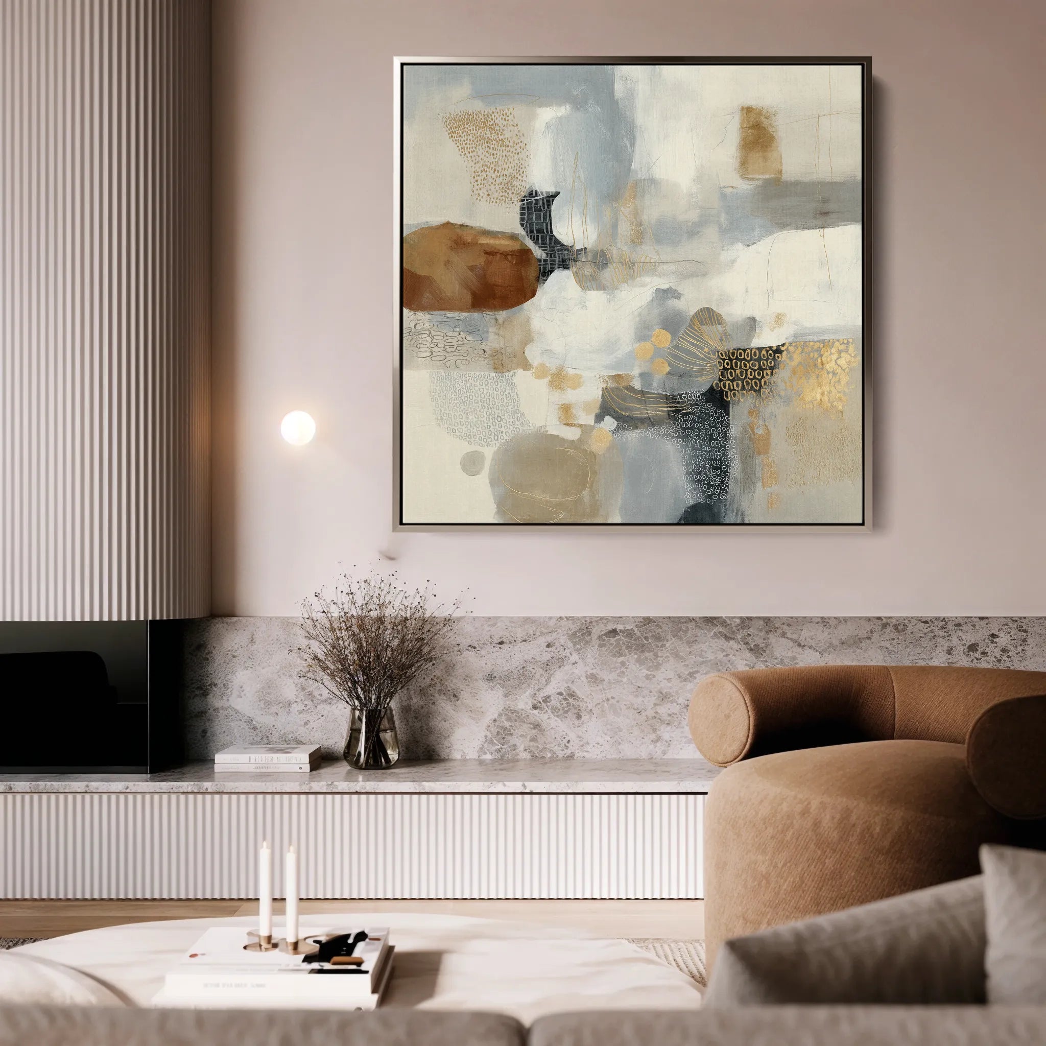 Abstract 1281 Canvas Art 60 x 60 cm / Black