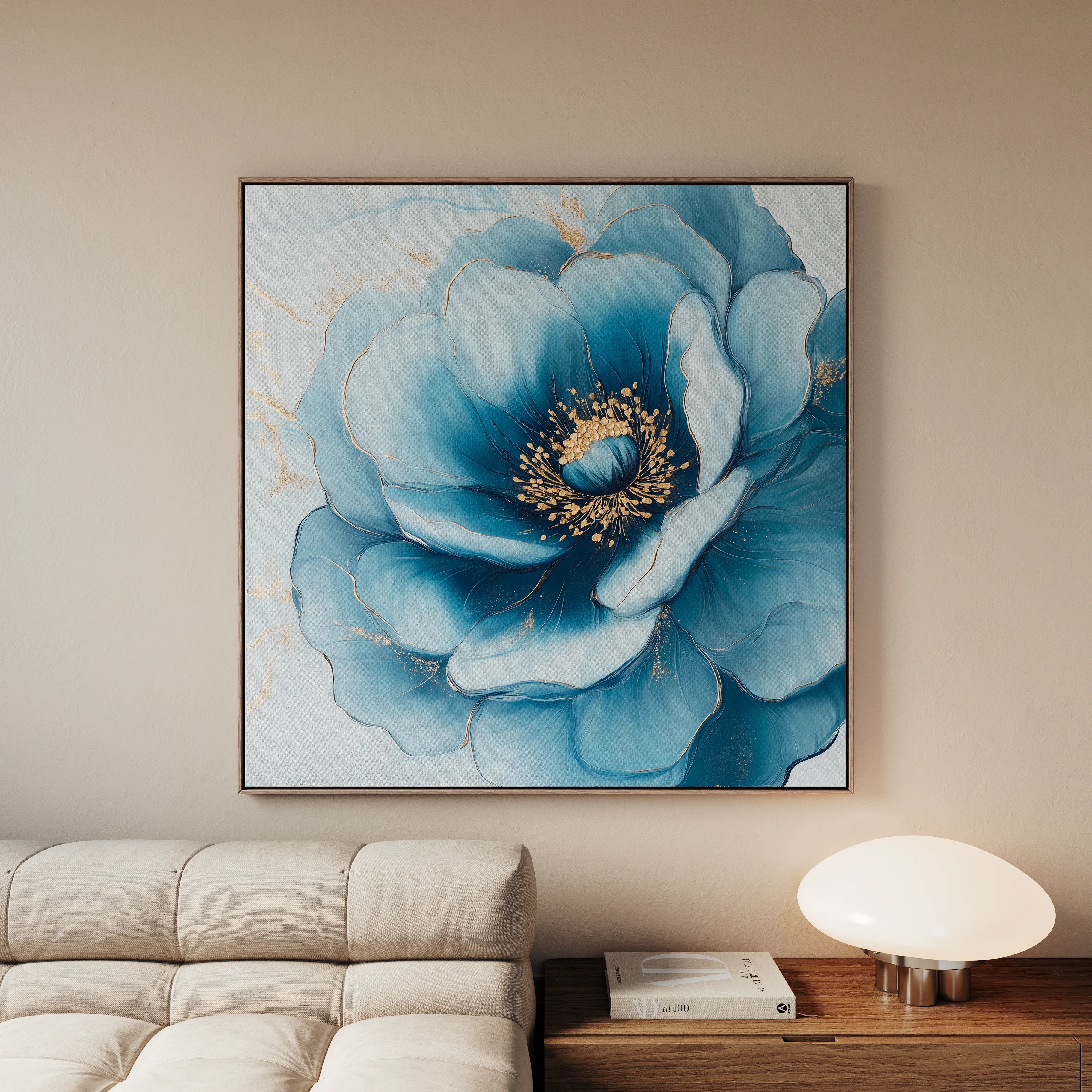 Floral 1281 Canvas Art 60 x 60 cm / Black