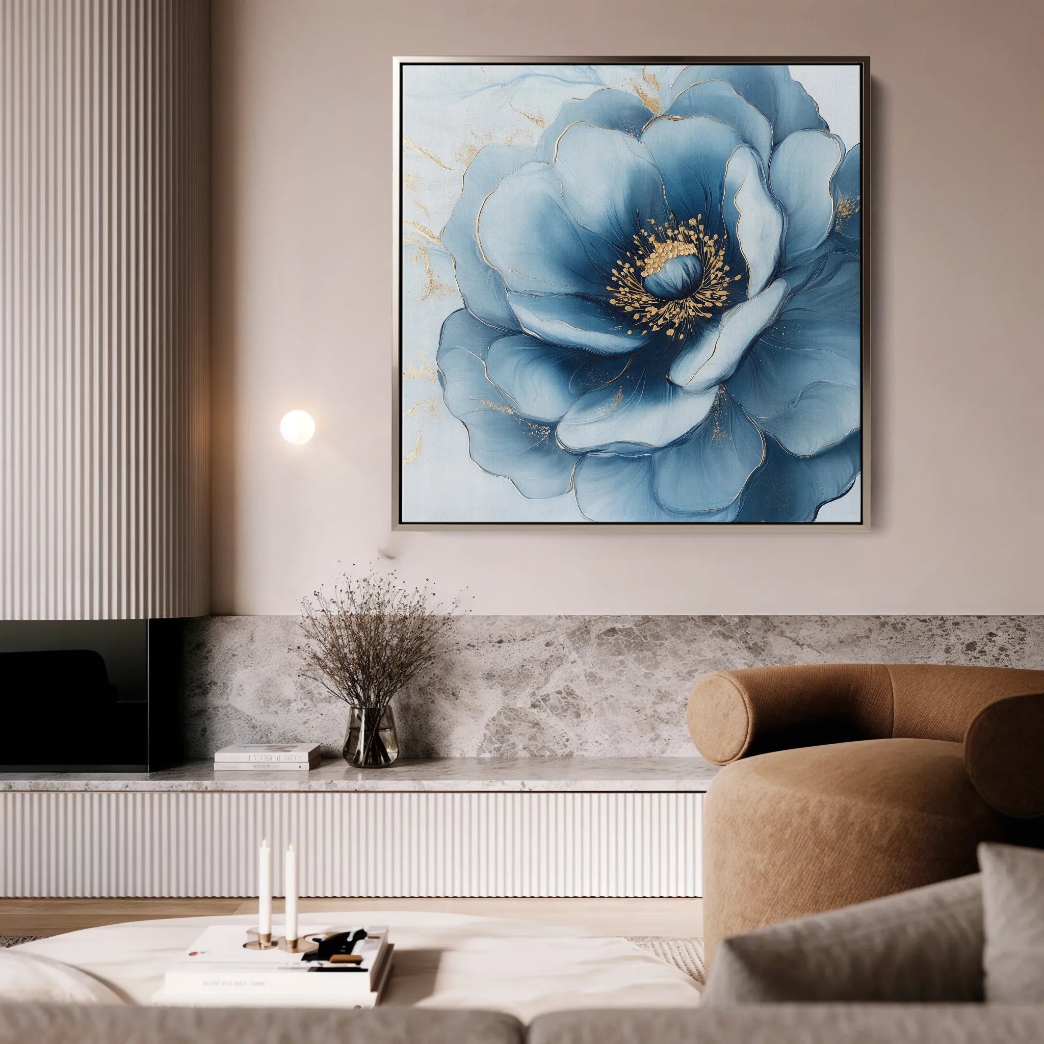 Floral 1281 Canvas Art 60 x 60 cm / Black