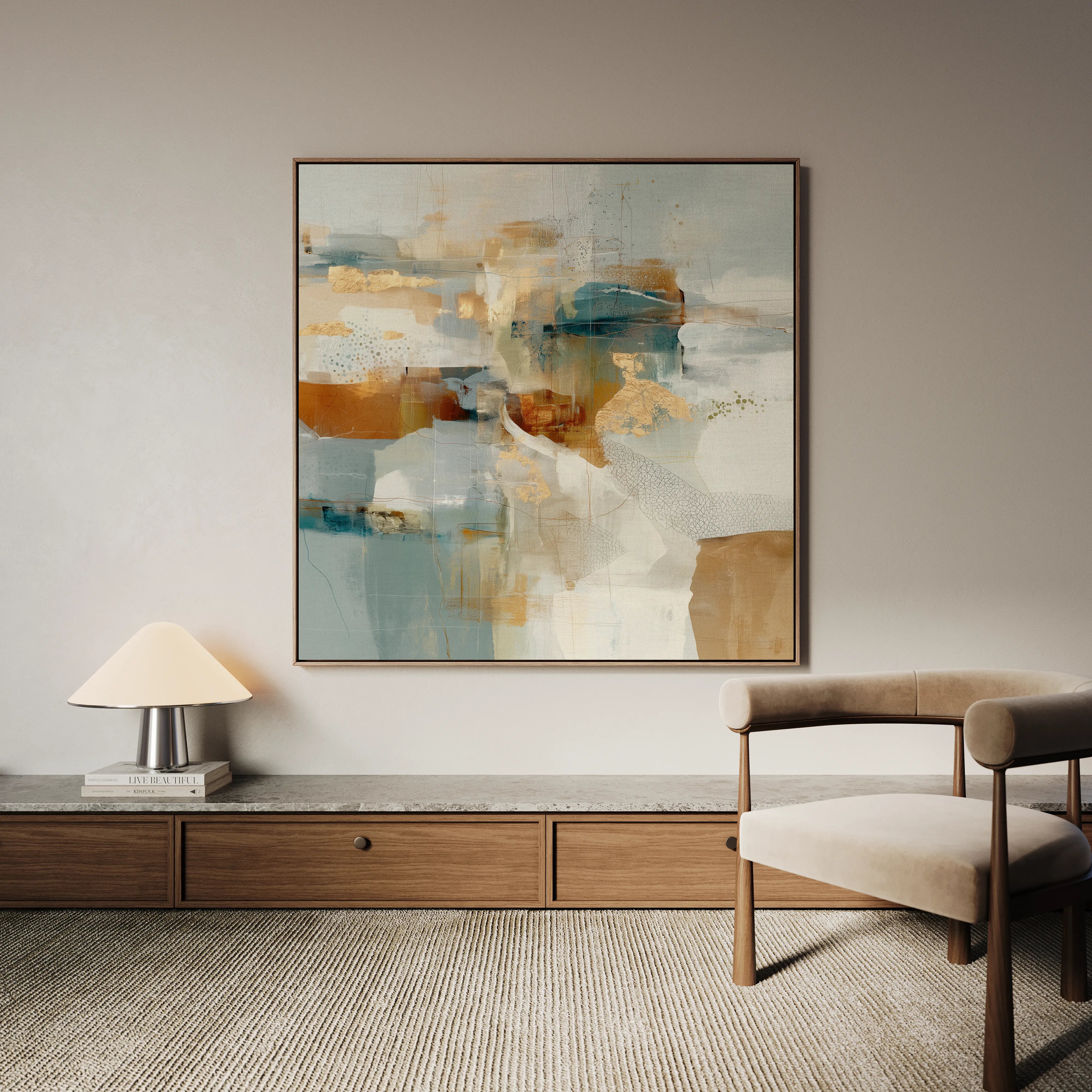 Abstract 1282 Canvas Art 60 x 60 cm / Black
