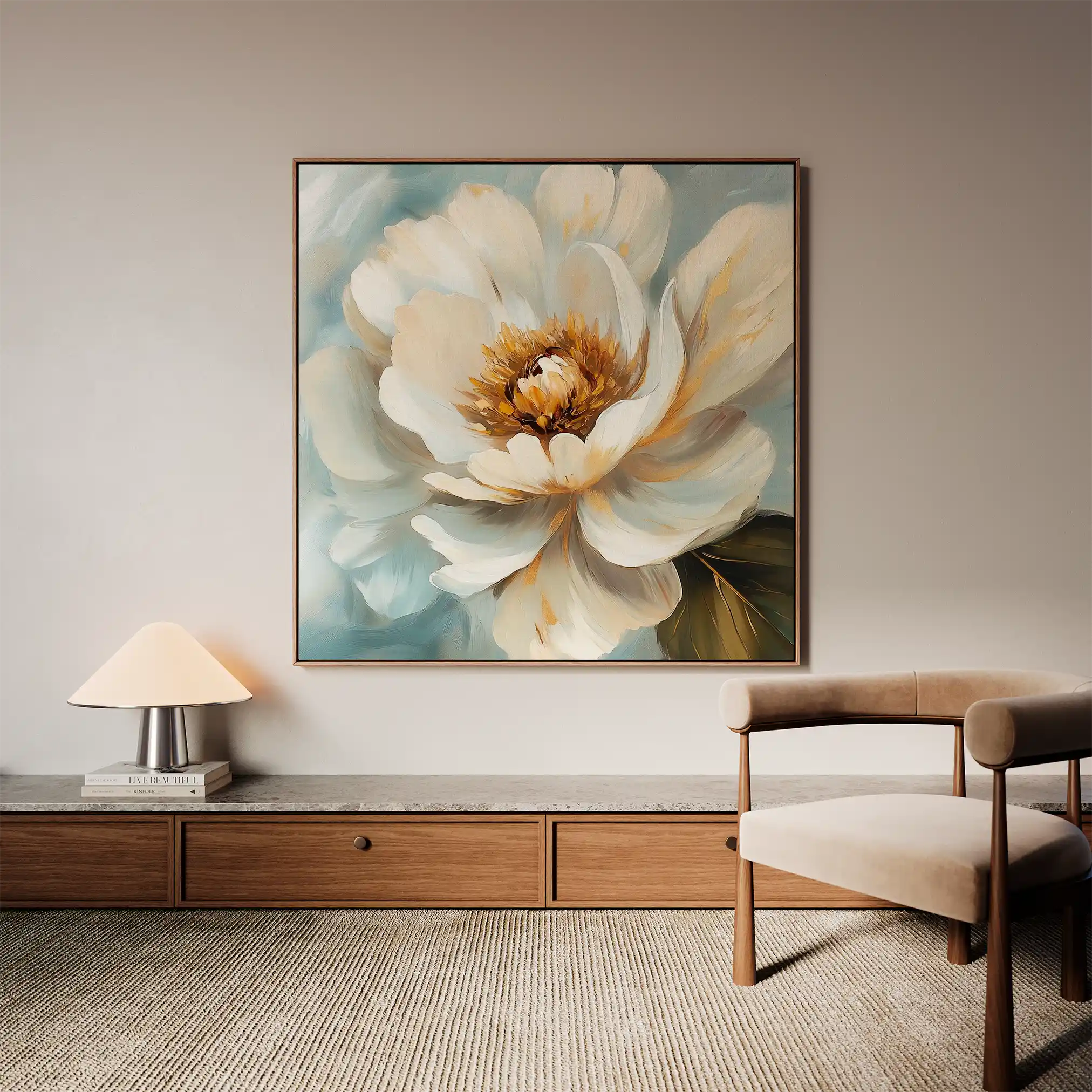 Floral 1282 Canvas Art 60 x 60 cm / Black