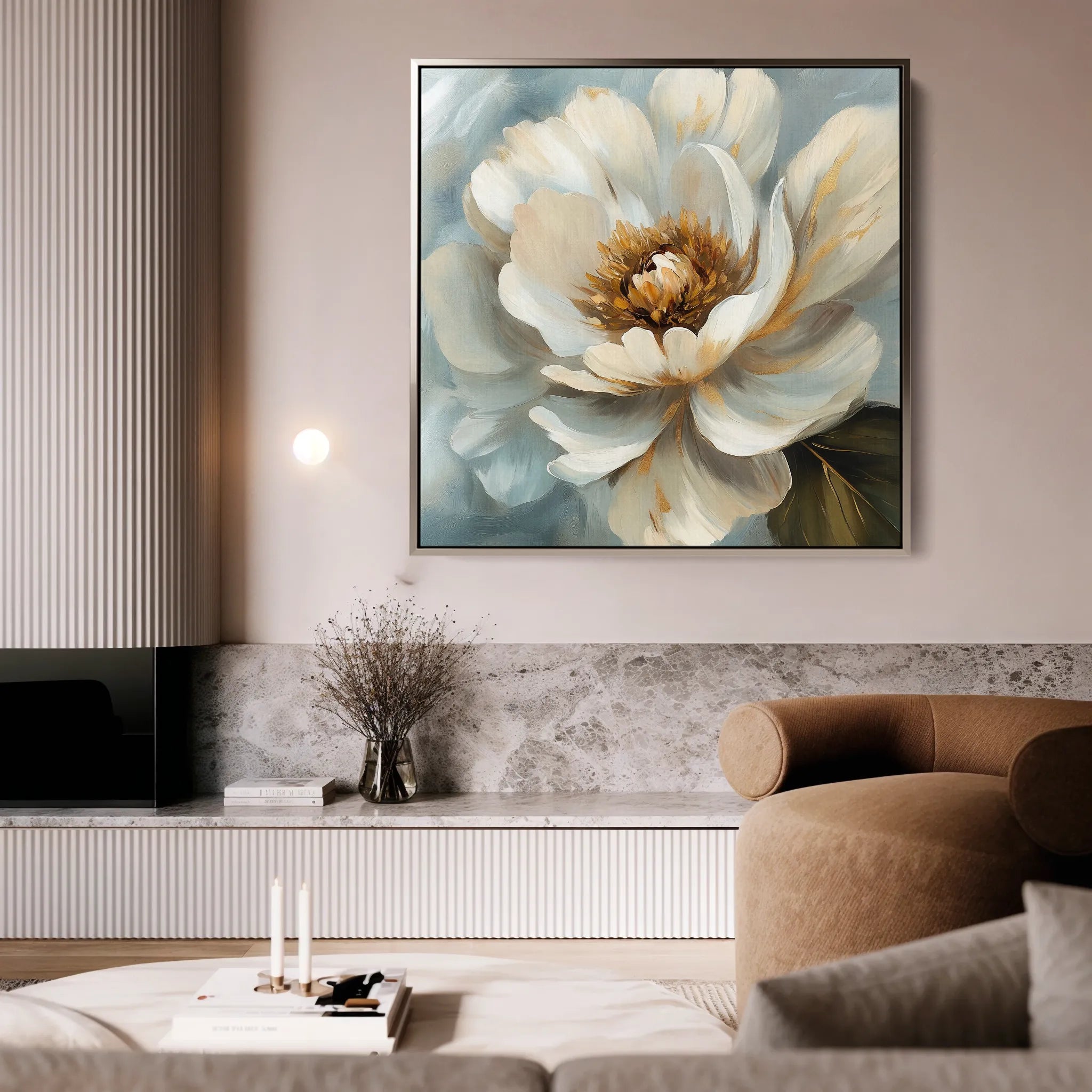 Floral 1282 Canvas Art 60 x 60 cm / Black