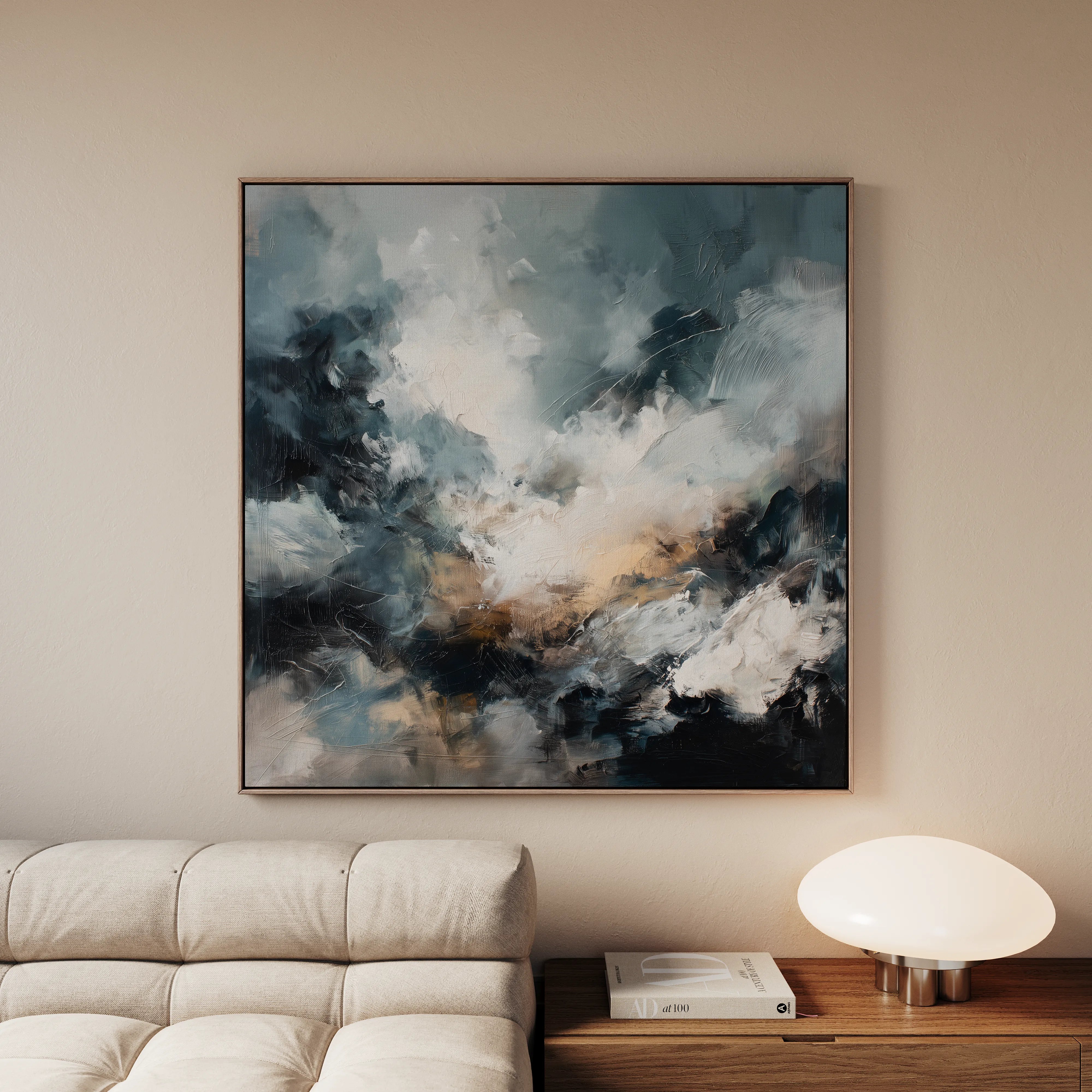 Abstract 1283 Canvas Art 60 x 60 cm / Black