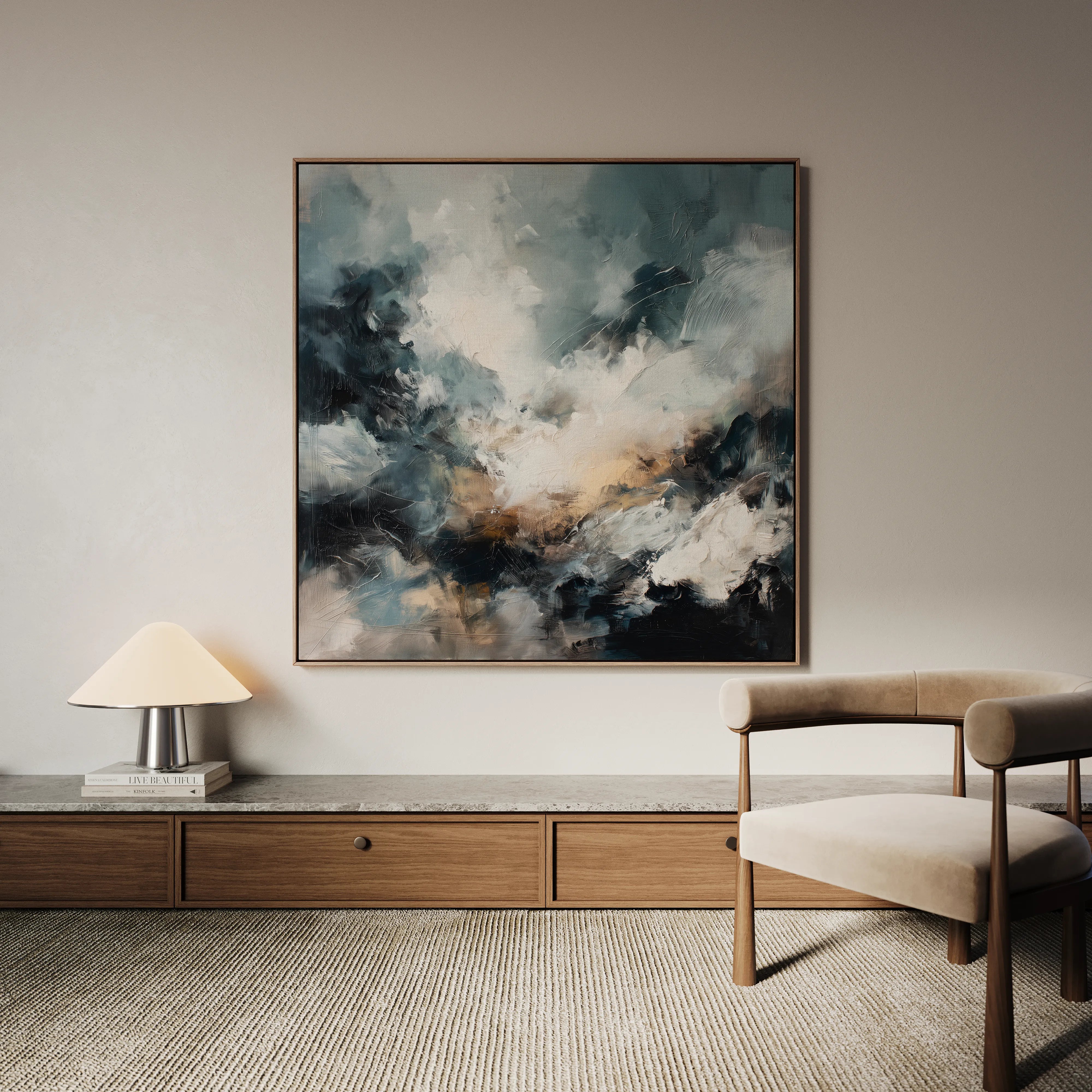 Abstract 1283 Canvas Art 60 x 60 cm / Black