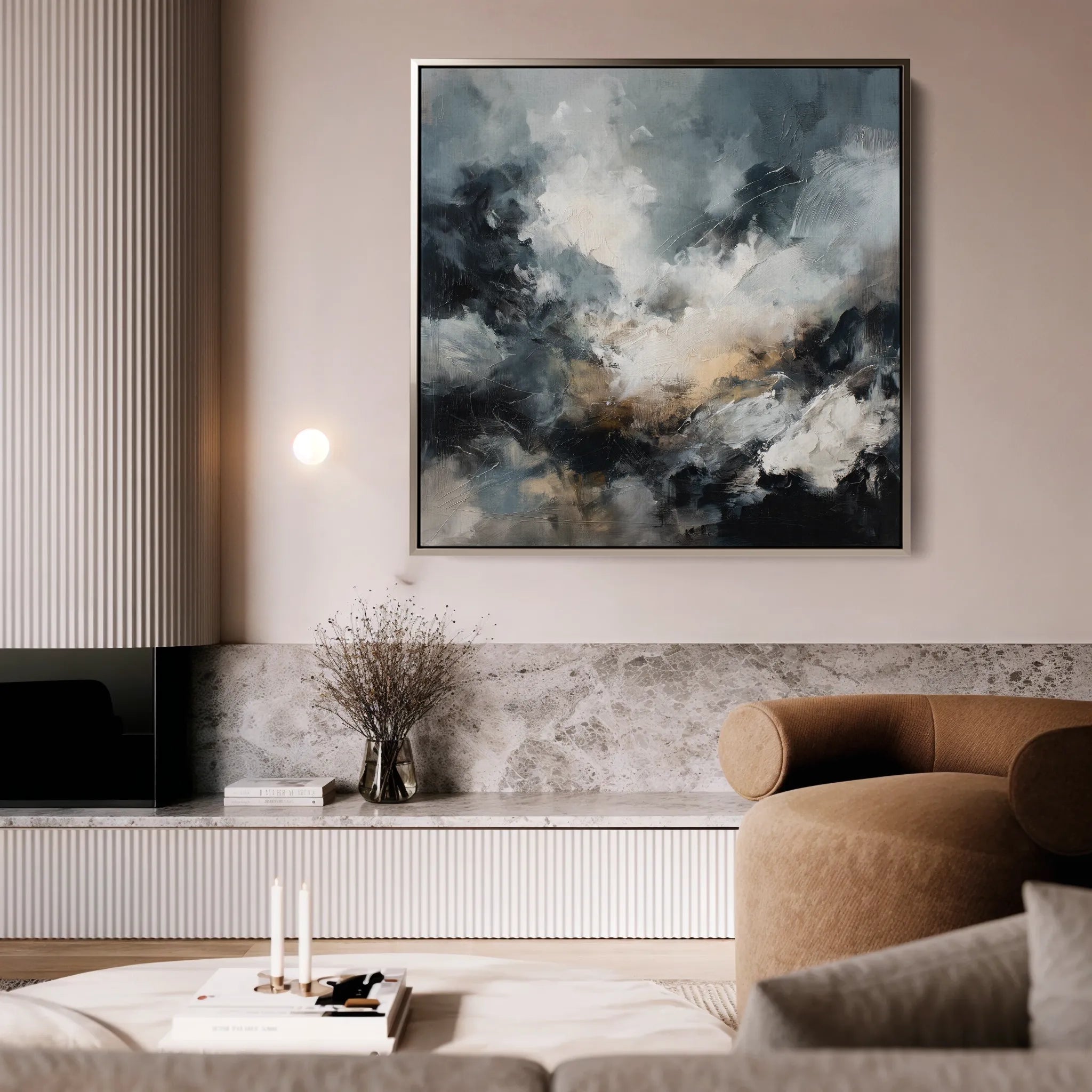 Abstract 1283 Canvas Art 60 x 60 cm / Black