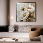 Floral 1283 Canvas Art 60 x 60 cm / Black