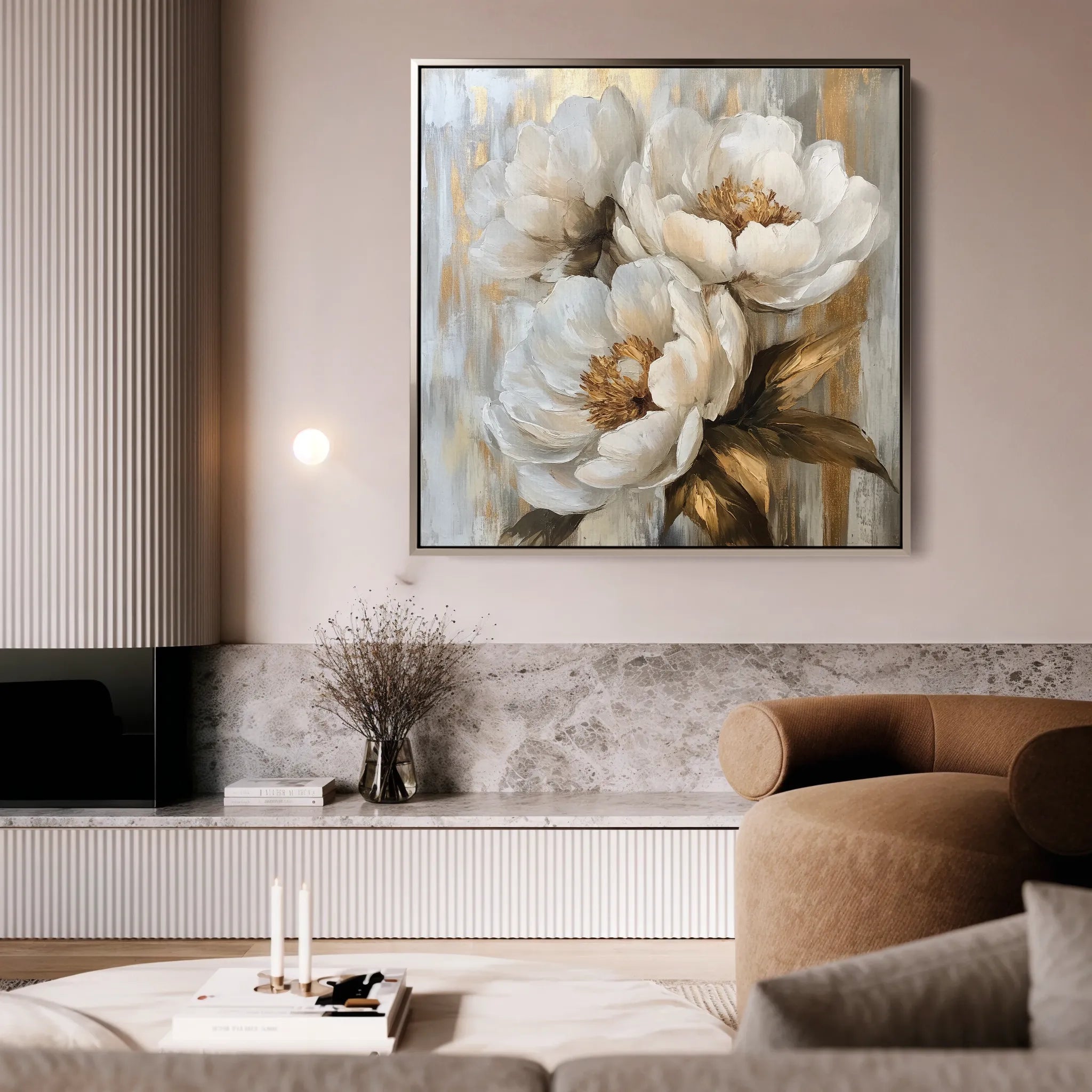 Floral 1283 Canvas Art 60 x 60 cm / Black
