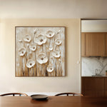 Floral 1286 Canvas Art 60 x 60 cm / Black