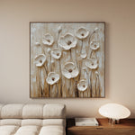 Floral 1286 Canvas Art 60 x 60 cm / Black