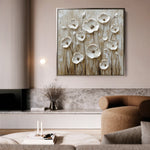 Floral 1286 Canvas Art 60 x 60 cm / Black
