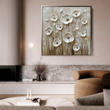 Floral 1286 Canvas Art 60 x 60 cm / Black