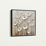 Floral 1286 Canvas Art 60 x 60 cm / Black