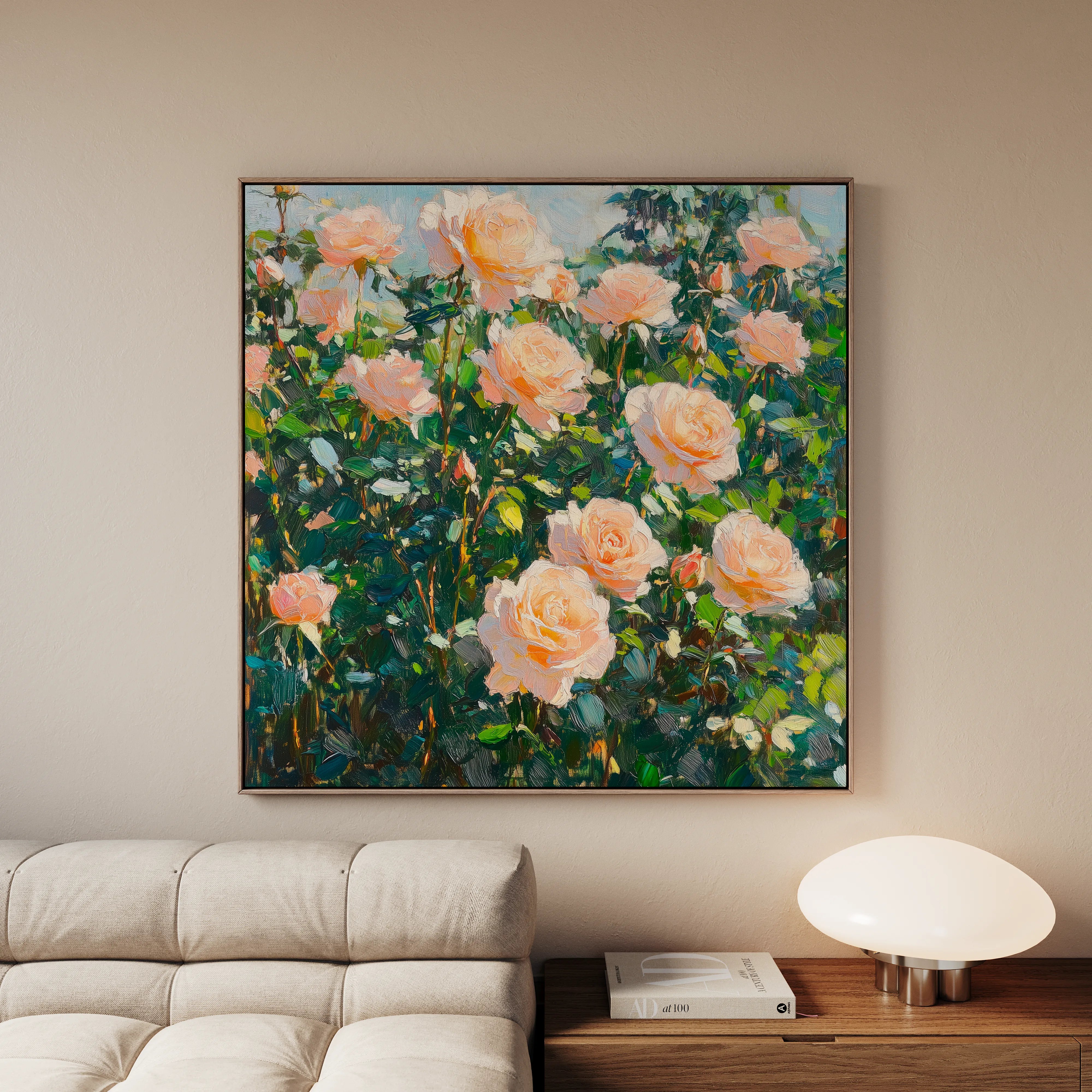 Floral 1287 Canvas Art 60 x 60 cm / Black