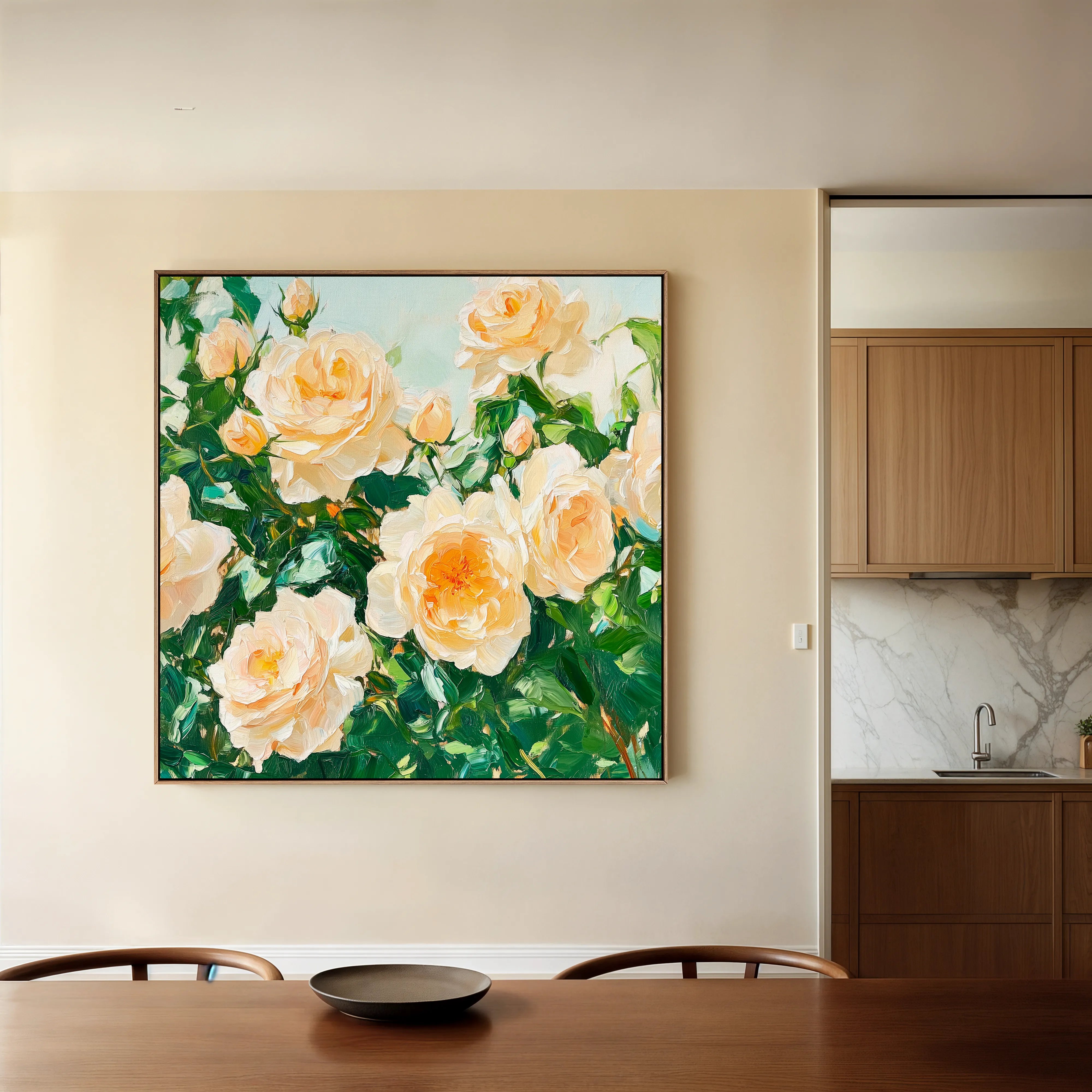Floral 1288 Canvas Art 60 x 60 cm / Black