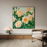 Floral 1288 Canvas Art 60 x 60 cm / Black