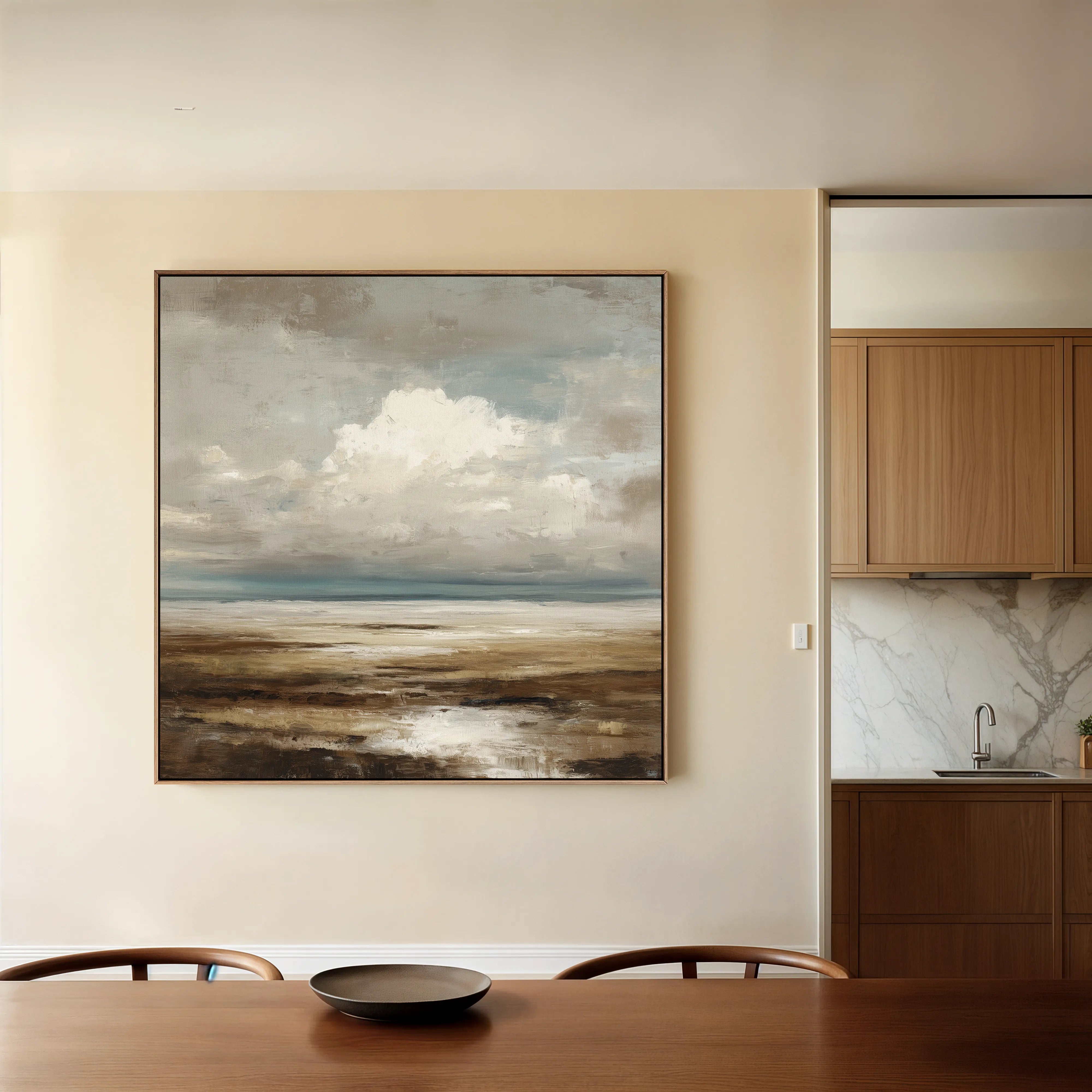 Abstract 1289 Canvas Art 60 x 60 cm / Black