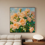 Floral 1289 Canvas Art 60 x 60 cm / Black